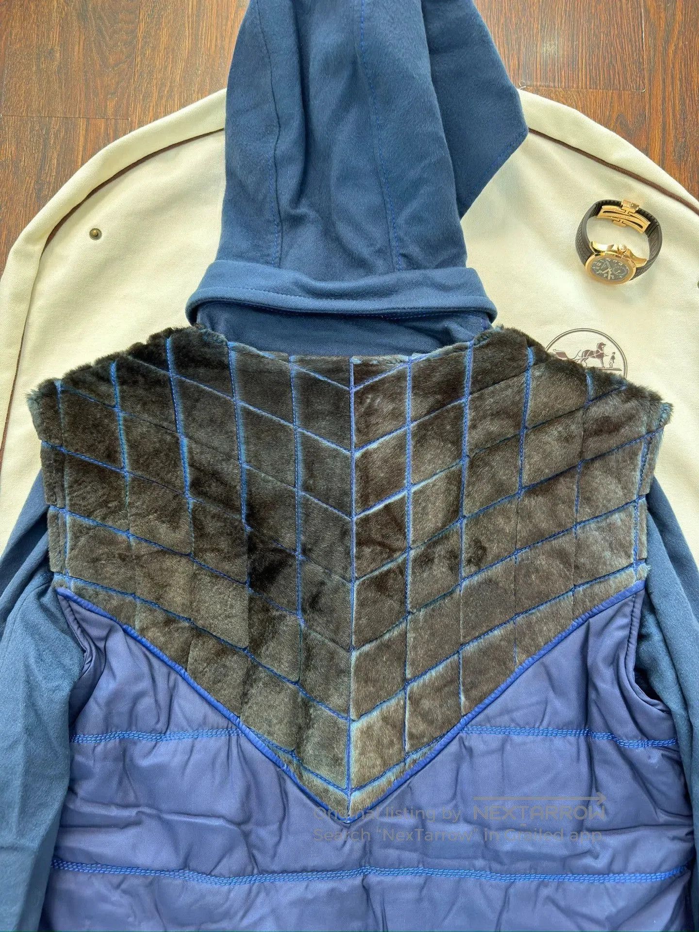 Zilli Blue Quilted Hooded Jacket Size M. Size US M / EU 48-50 / 2 - 3 Thumbnail
