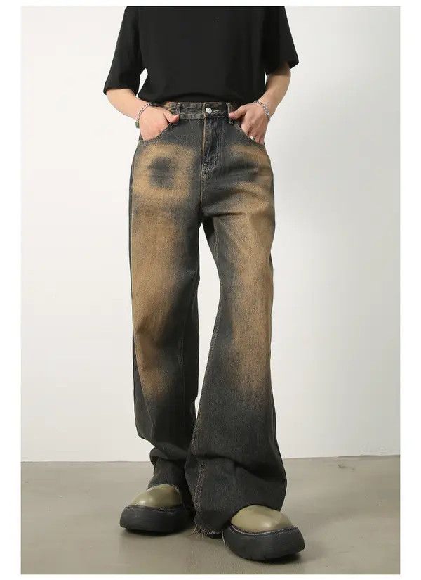 Japanese Brand Kayama x Itou Washed distressed straight-leg loose jeans Size US 32 / EU 48 - 3 Thumbnail