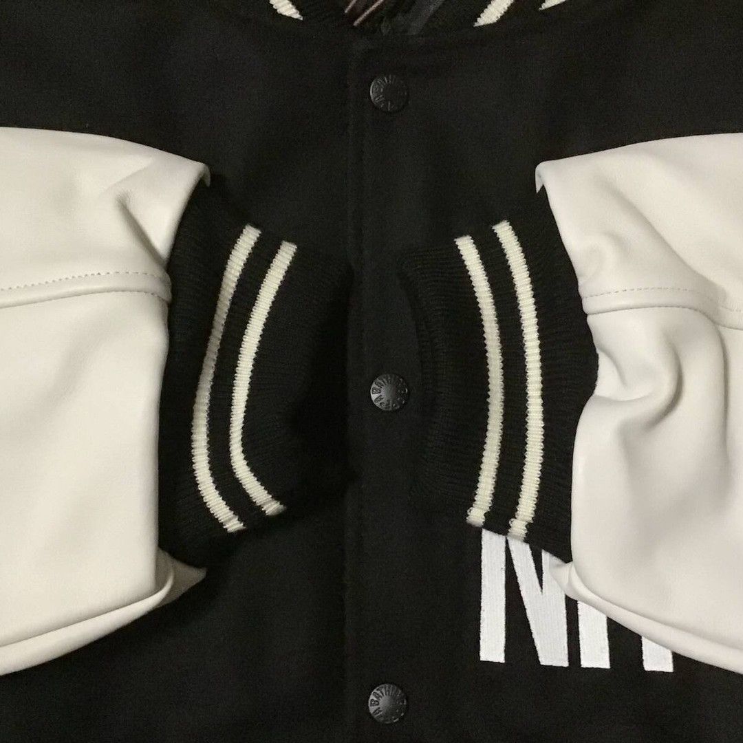Bape × Neighborhood 🔥2XL🔥 NEIGHBORHOOD × BAPE leather sleeve varsity jacket APE Size US XXL / EU 58 / 5 - 7 Thumbnail