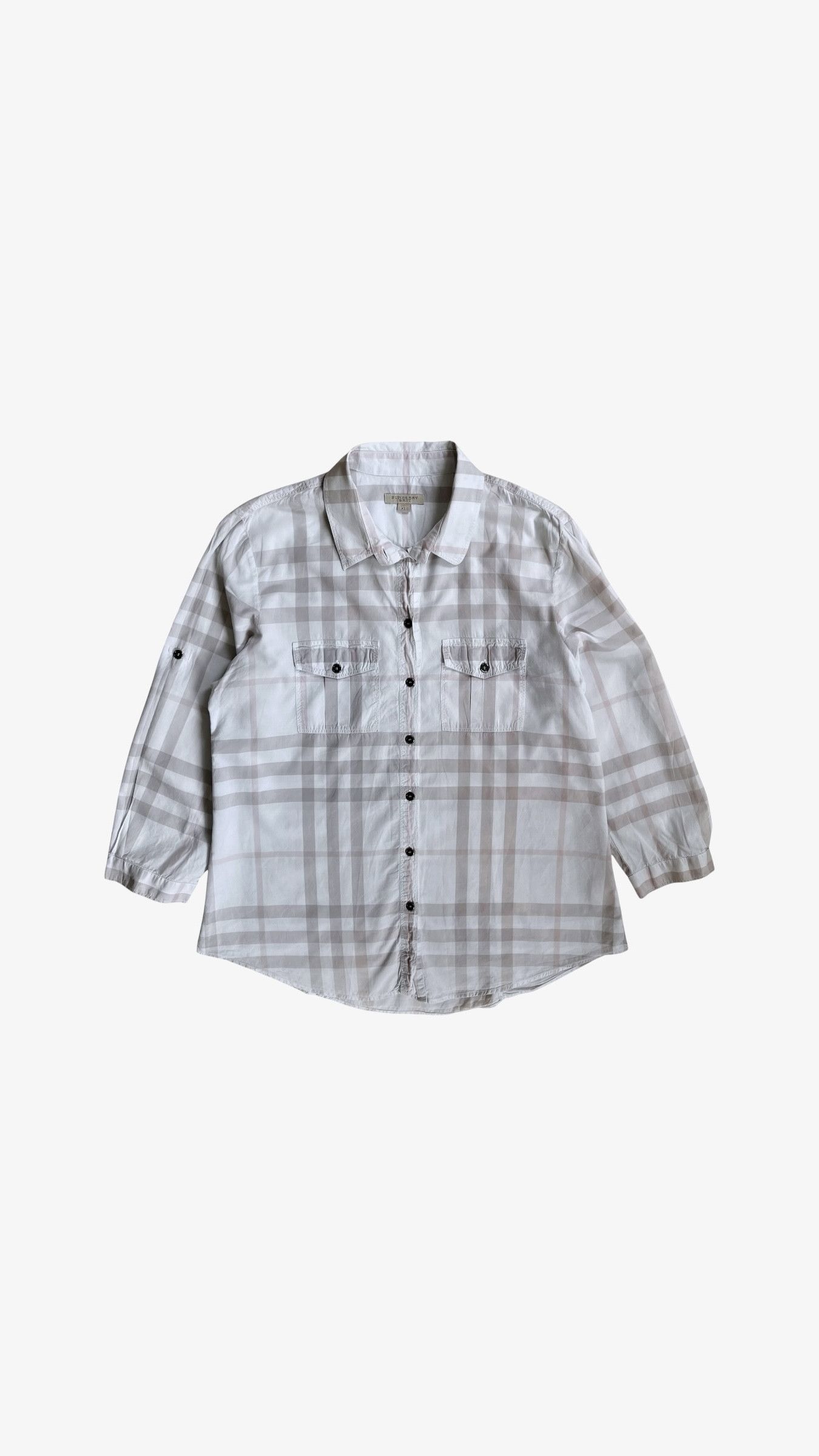 Burberry Vintage Y2K Women's Burberry White & Pink Nova Check Shirt Size M / US 6-8 / IT 42-44 - 1 Thumbnail