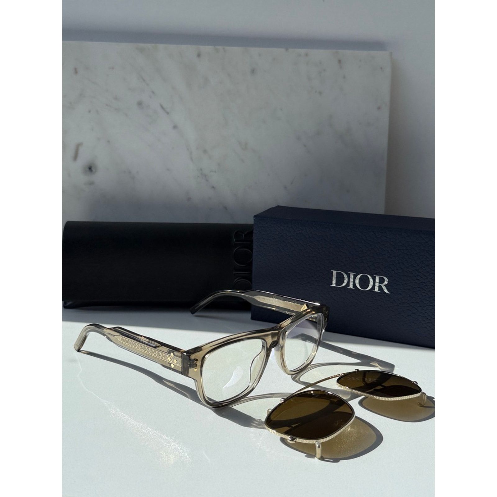 Dior NEW Dior CD DiamondO S10I Clip On Frames in Brown $720 Size ONE SIZE - 4 Thumbnail