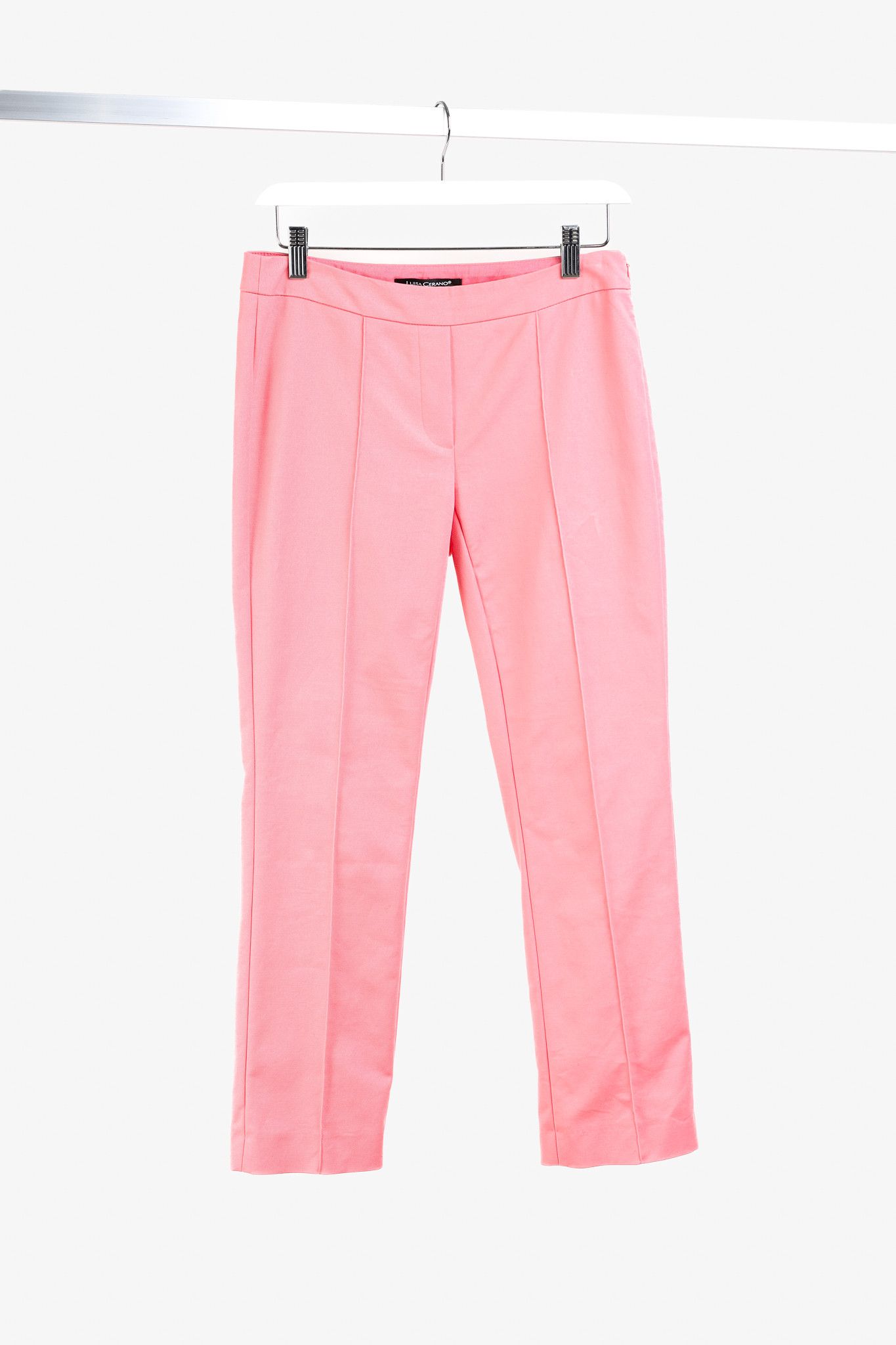 Luisa Cerano Luisa Cerano Pink Cotton Cropped Trousers Size 27" / US 4 / IT 40 - 1 Thumbnail