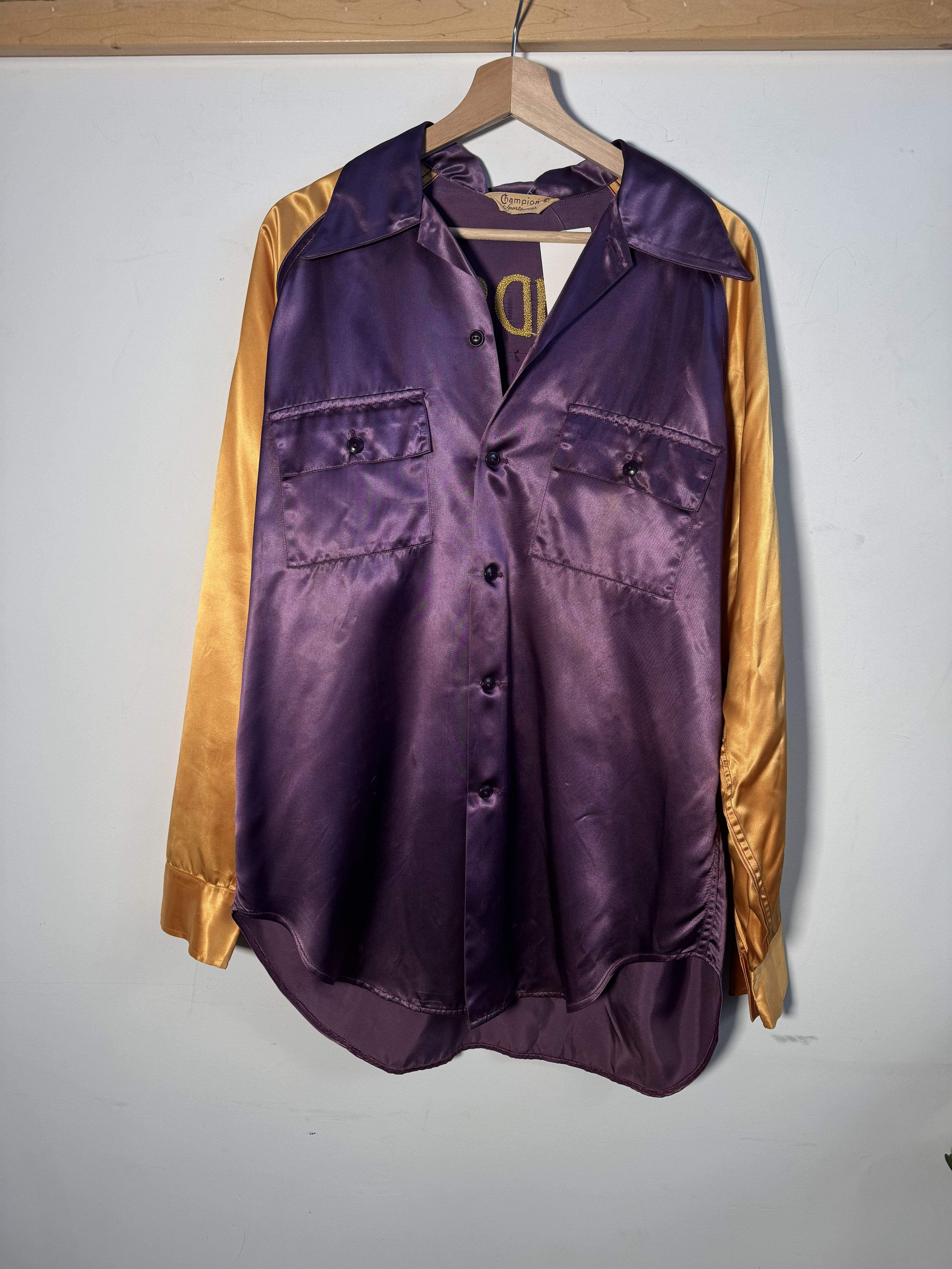 Champion 50/60s Champion Satin Chainstitch Button Up Shirt Size L Size US L / EU 52-54 / 3 - 2 Thumbnail