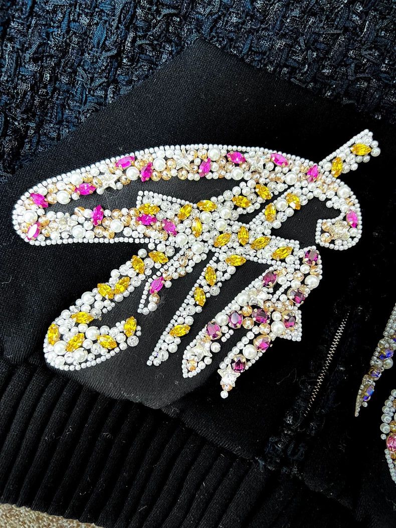 Chanel Chanel Studded bead embroidery letter logo blue tweed jack Size XS / US 0-2 / IT 36-38 - 4 Thumbnail