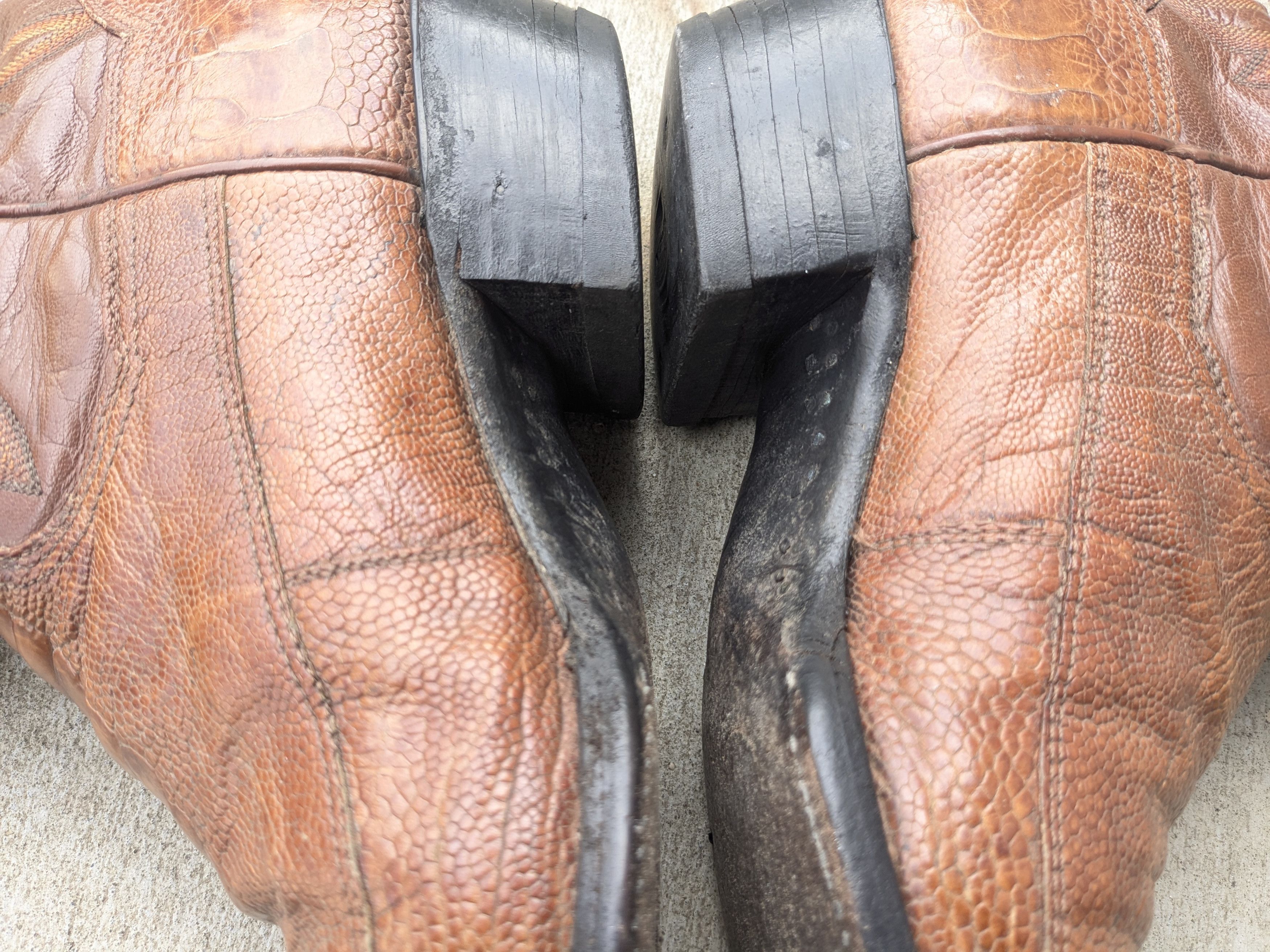 Genuine Leather Panhandle Slim Cowboy Boots 10 D Brown Mexico Botas Size US 10 / EU 43 - 15 Thumbnail