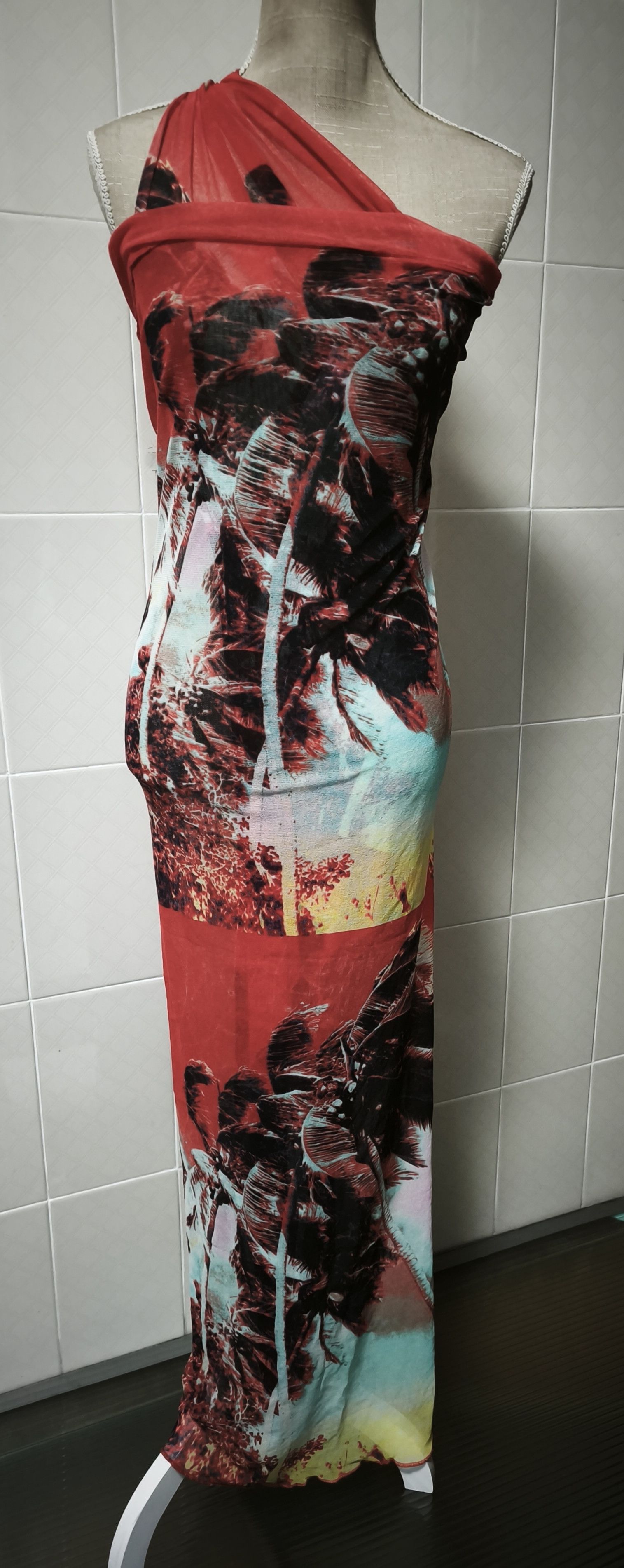 2000's - Palms print sarong/maxi dress/skirt-Soleil by JPG