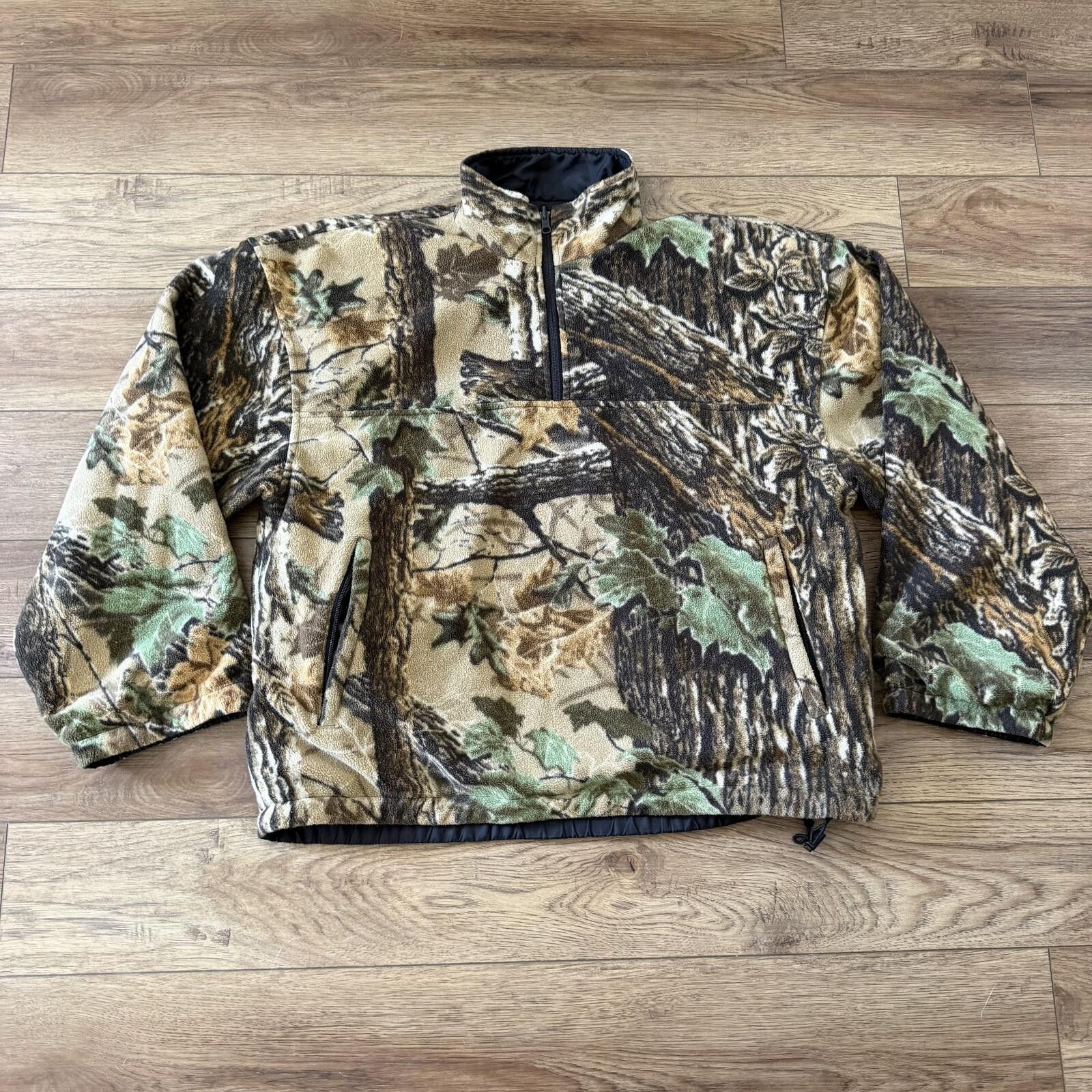 Other Vintage 90s Duxbak Camo Fleece Quarter Zip Reversible Jacket Size US L / EU 52-54 / 3 - 1 Thumbnail