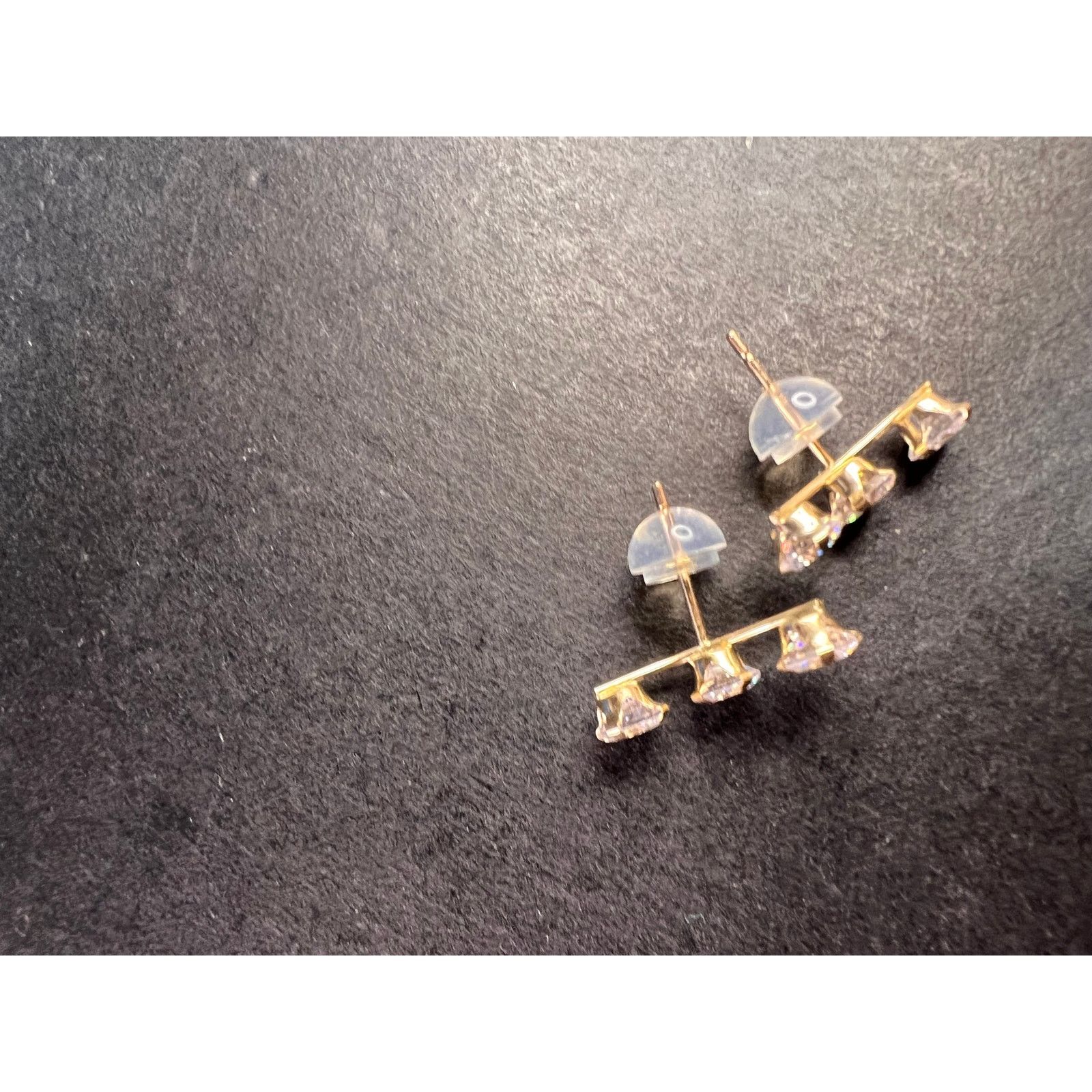 Other White Cubic Zirconia 10k Yellow Gold Earrings 2.45ctw Size ONE SIZE - 10 Thumbnail