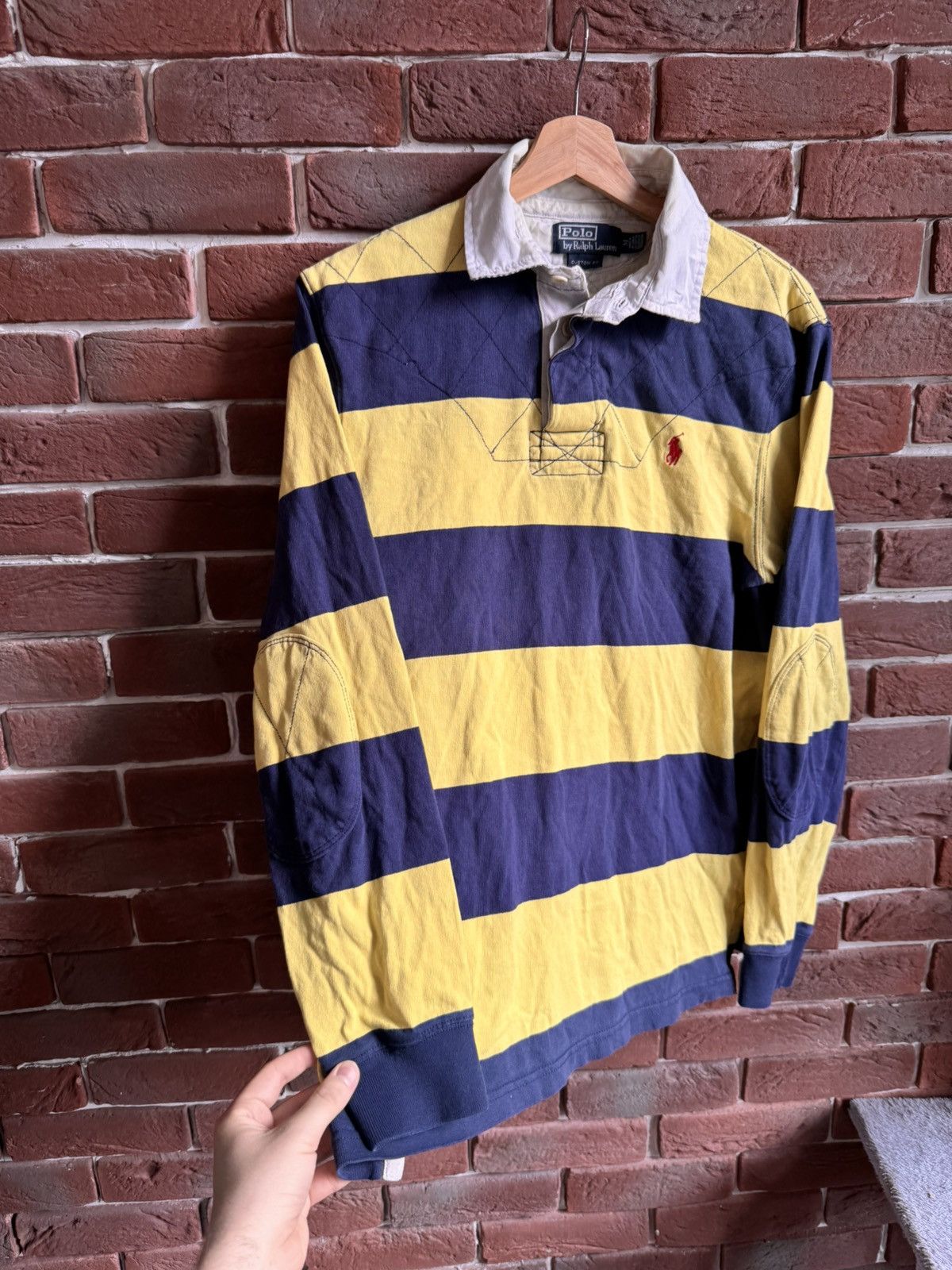 Polo Ralph Lauren Vintage Rugby Yellow Long Sleeve Polo Ralph Lauren PRL Size US M / EU 48-50 / 2 - 5 Thumbnail