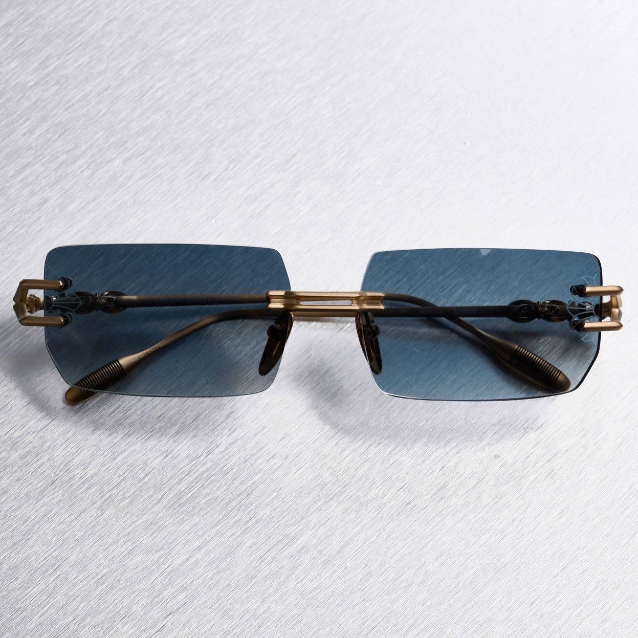 Chrome Hearts CHROME HEARTS LORDIE MATTE GOLD PLATED SUNGLASSES Size ONE SIZE - 6 Thumbnail