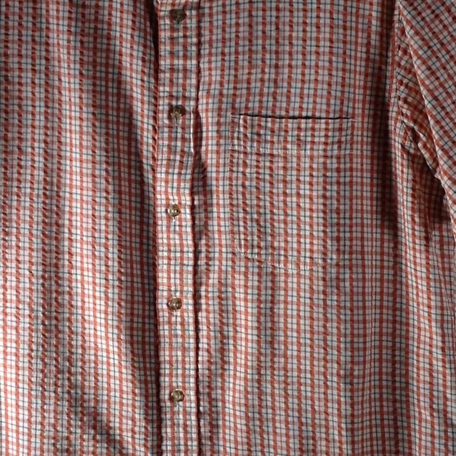 Eddie Bauer Eddie Bauer Orange Plaid Checkered Button Down Short Sleeve Size US M / EU 48-50 / 2 - 5 Thumbnail