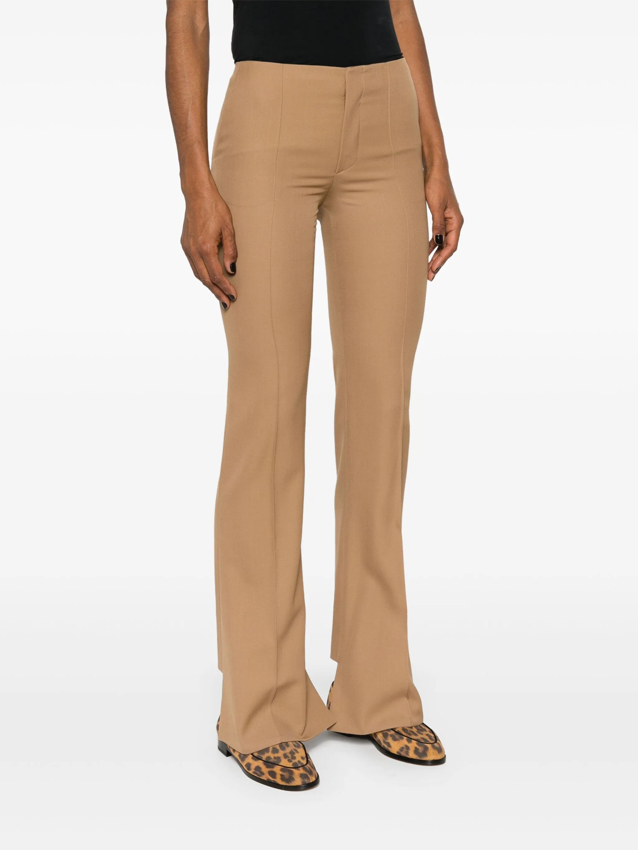 Chloe o1s22i1n0425 Asymmetric Hem Pant in Beige Size 26" / US 2 / IT 38 - 3 Thumbnail
