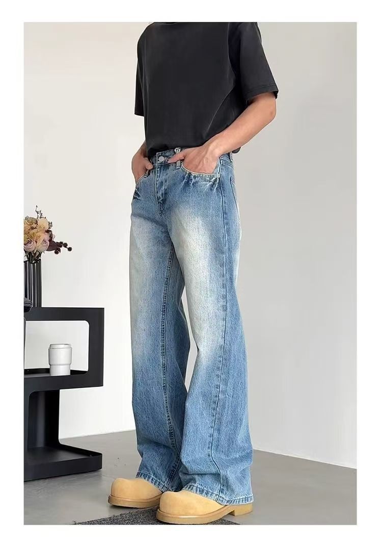 Japanese Brand × Jean Light blue washed vintage straight-leg casual jeans Size US 32 / EU 48 - 4 Thumbnail