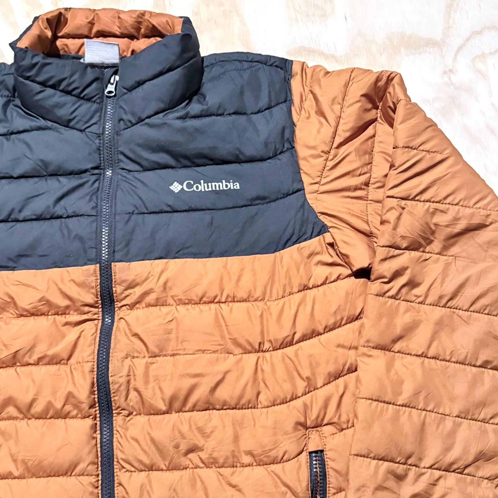 Vintage Columbia Powder Lite Insulated Full Zip Jacket Orange Black Men Medium Jacket Size US M / EU 48-50 / 2 - 5 Thumbnail