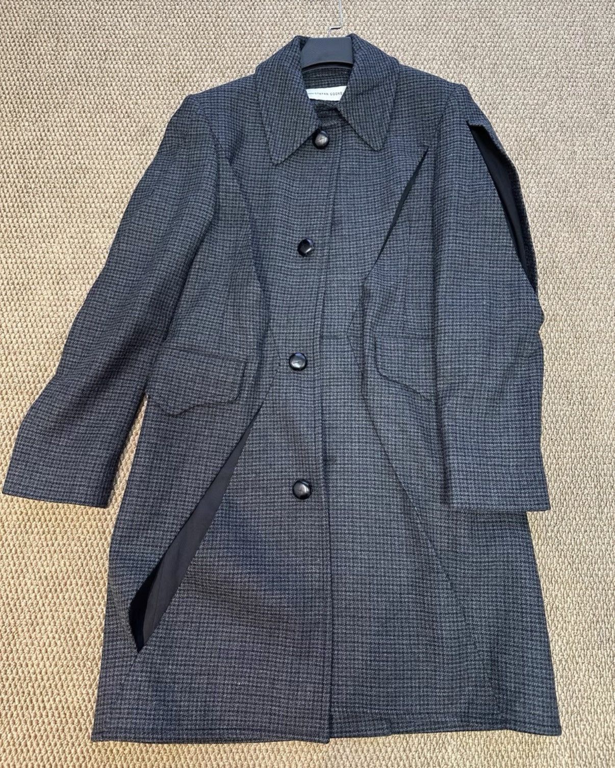 Stefan Cooke Stefan Cooke 19AW Grey Plaid Deconstructed Wool Coat K23 Size US M / EU 48-50 / 2 - 1 Thumbnail