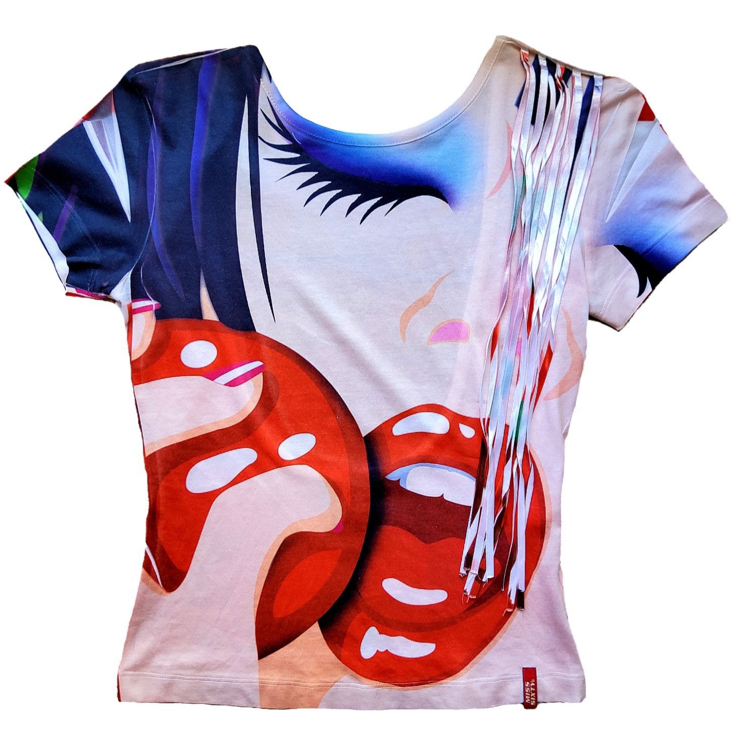 Miss Sixty Miss Sixty rare vintage y2k face print open back fringe top Size XS / US 0-2 / IT 36-38 - 1 Thumbnail