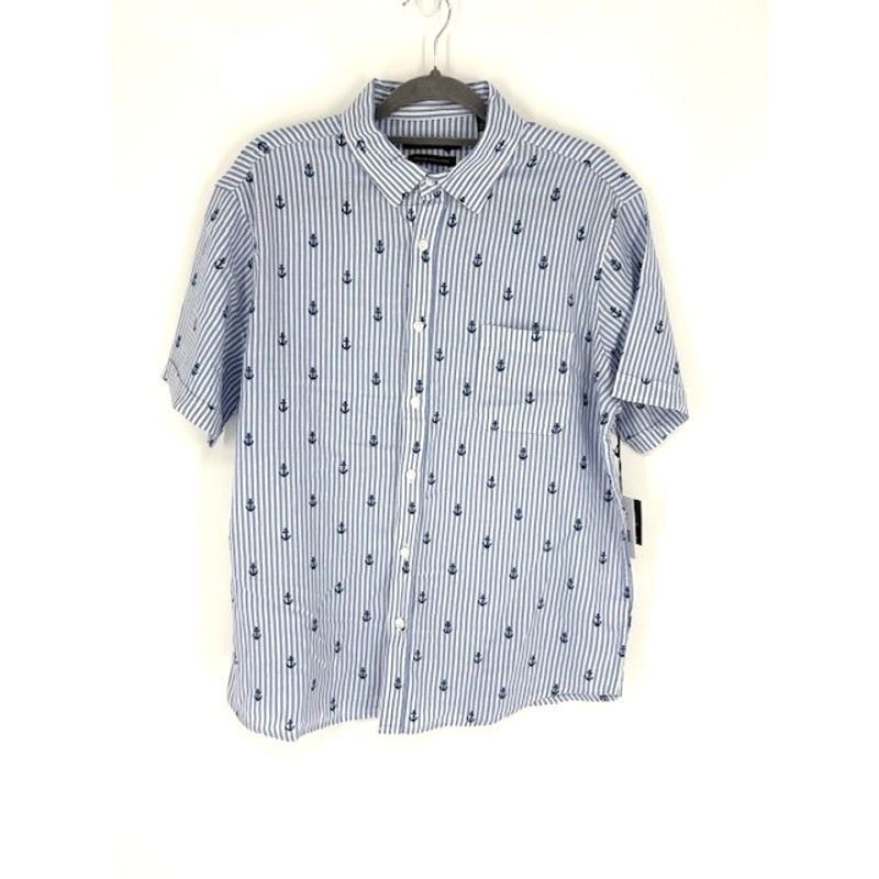 Saks Fifth Avenue Saks Fifth Avenue Anchor Printed Short Sleeve Shirt Size US L / EU 52-54 / 3 - 1 Thumbnail