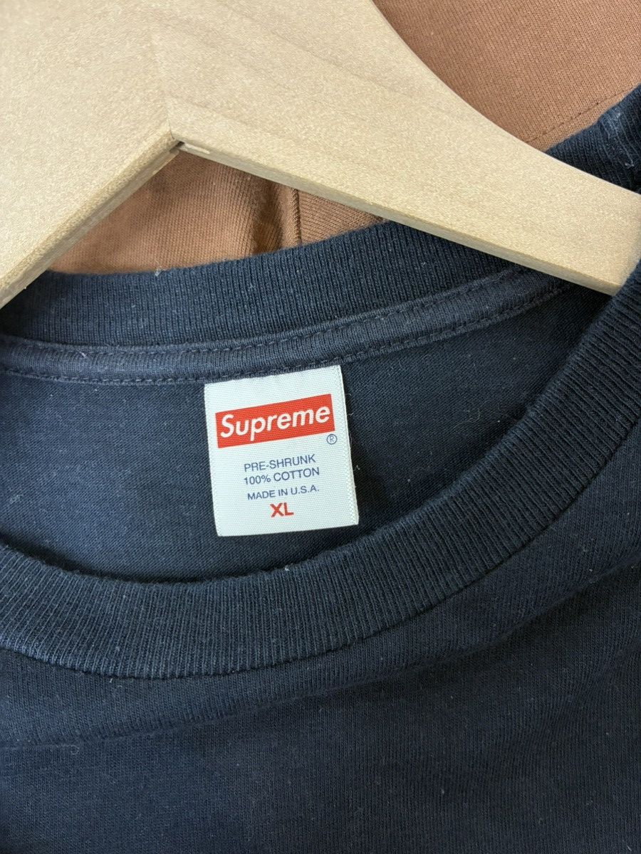 Supreme Supreme Cross Box Logo Tee Navy Size US XL / EU 56 / 4 - 2 Thumbnail
