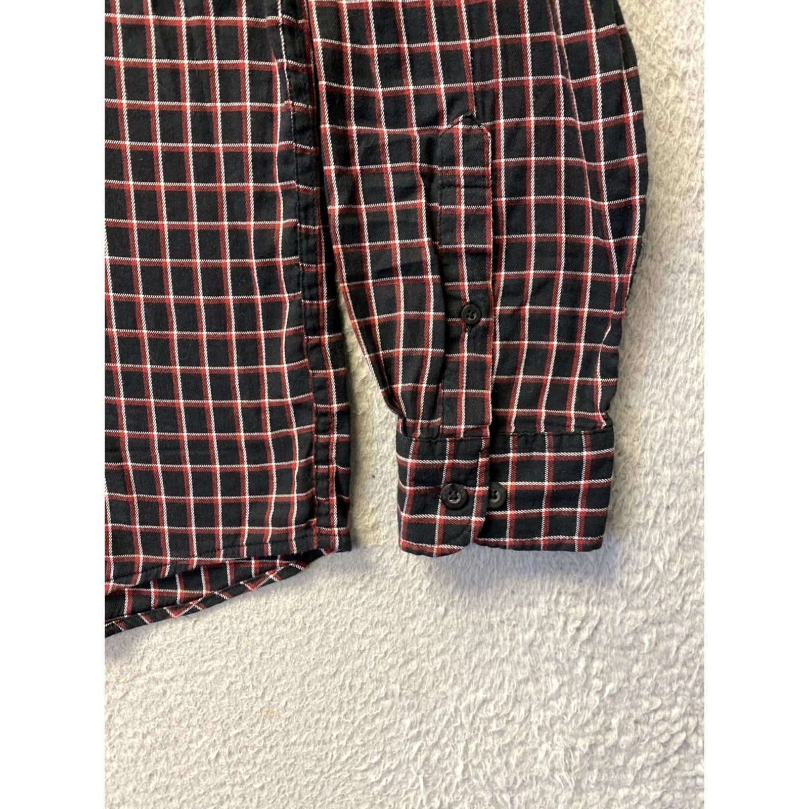 Lands' End Lands' End Button-Up Shirt Men L Blue Red Check Long Sleeve Cotton Poplin Casual Size US L / EU 52-54 / 3 - 2 Thumbnail