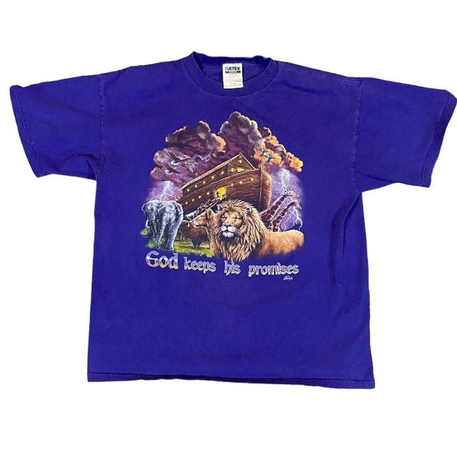 Russell Athletic 90s noahs ark purple tee Size US XL / EU 56 / 4 - 1 Thumbnail