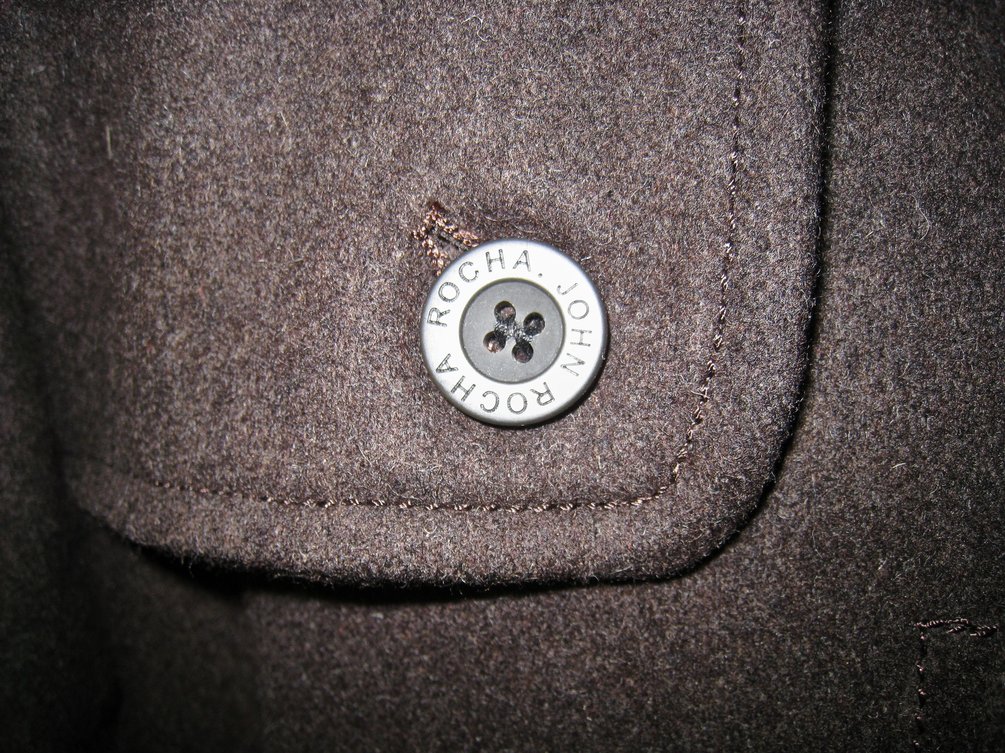 Vintage Y2K John Rocha men's woolen double-breasted dark brown coat Size US M / EU 48-50 / 2 - 13 Thumbnail