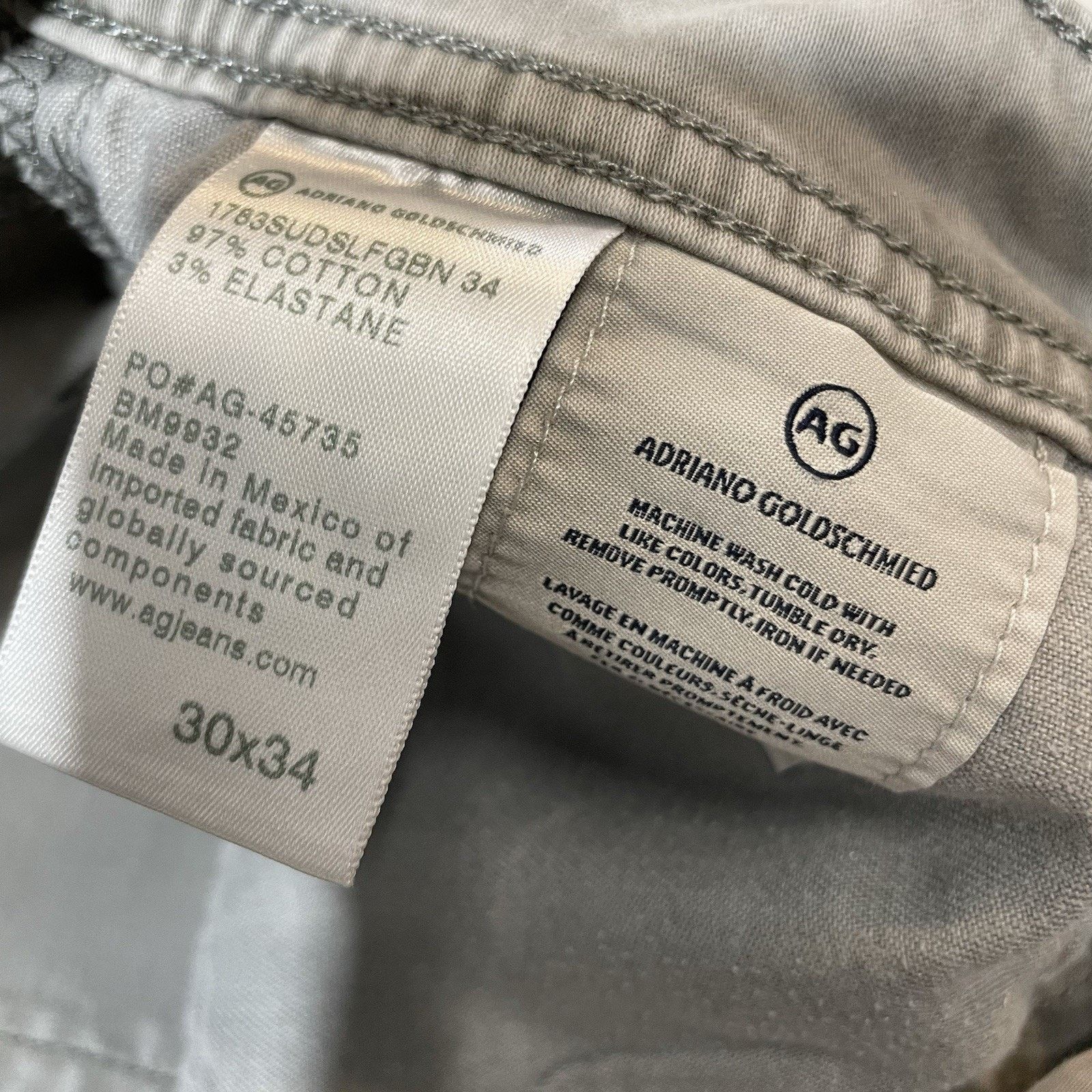 AG Adriano Goldschmied AG Jeans Men’s Pants Gray Jeans Relaxed Straight Leg 30x34 Size US 30 / EU 46 - 6 Thumbnail