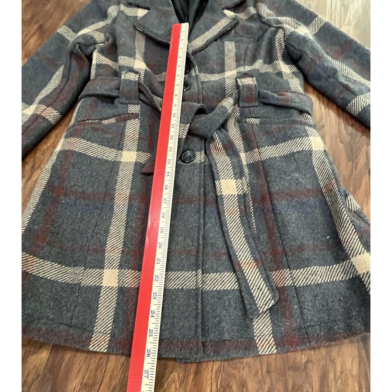 Merona Merona Womens Size L Retro Plaid Belted Dress Coat. RN17730 Size L / US 10 / IT 46 - 4 Thumbnail