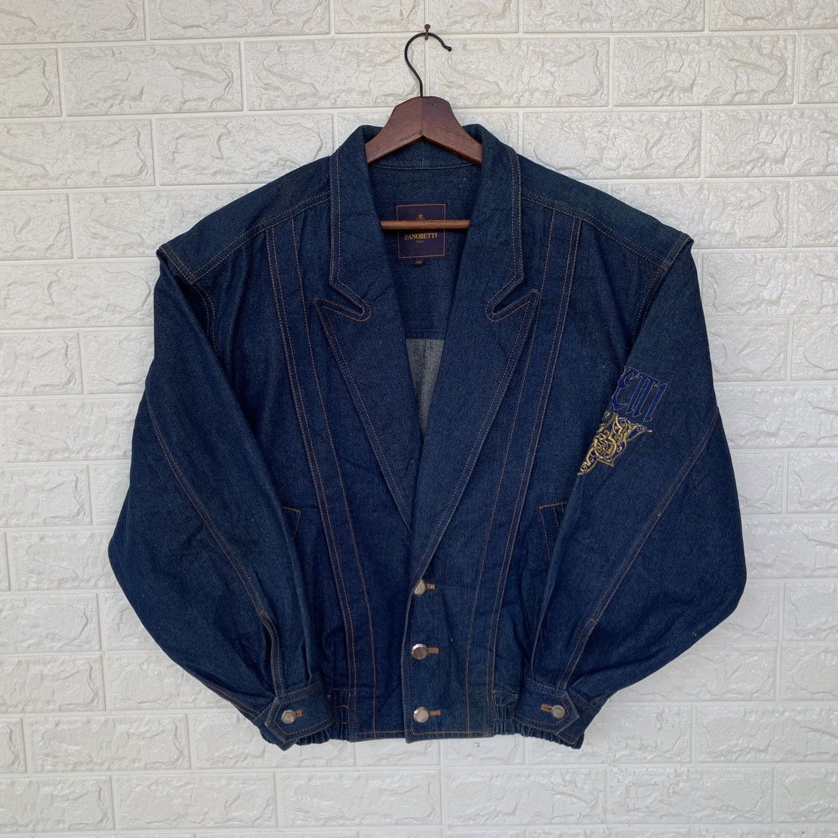 Vintage Vintage Zanobetti Italy Denim Jacket Embroidered Logo Size US L / EU 52-54 / 3 - 2 Thumbnail