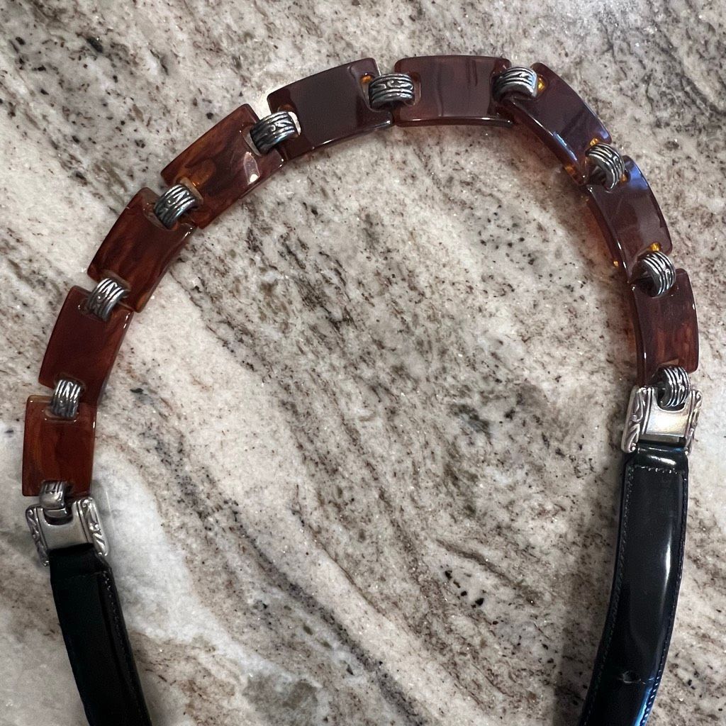 Brighton Brighton Vintage Leather & Tortoise Shell Bakelite Style Bel Size ONE SIZE - 9 Thumbnail