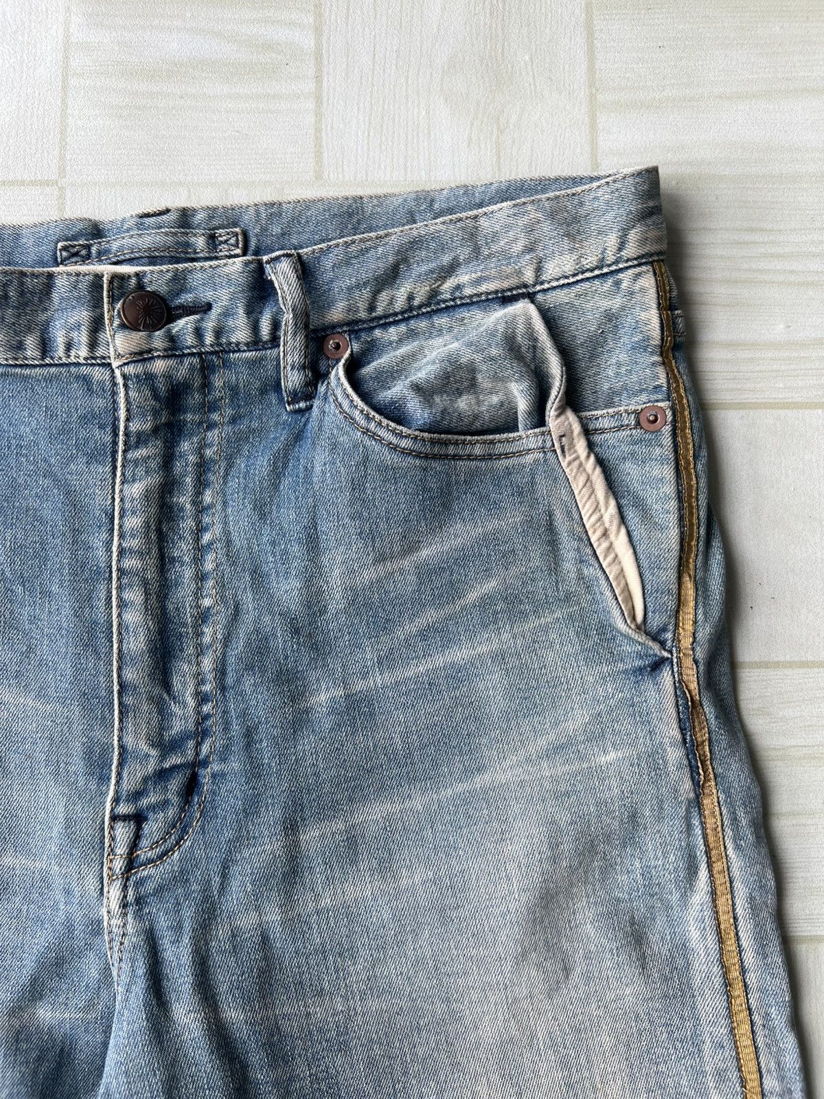 Maison MIHARA YASUHIRO FW16 Miharayasuhiro Reconstruct Stone Wash Gold Line Denim Size US 32 / EU 48 - 3 Thumbnail