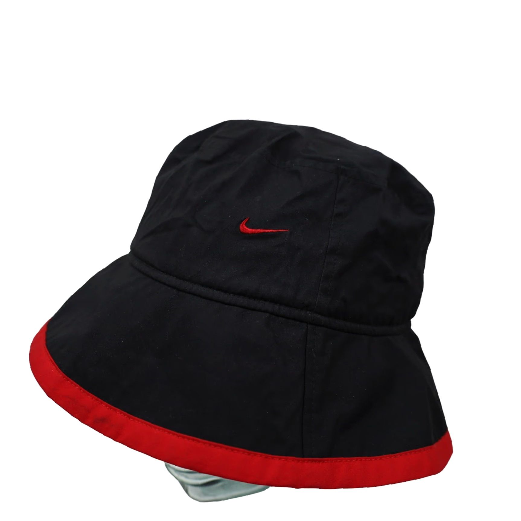 Nike VINTAGE Nike Mini Swoosh Bred Bucket Hat OS Black Men One Size 90s Bucket Hat Mens Size ONE SIZE - 2 Thumbnail