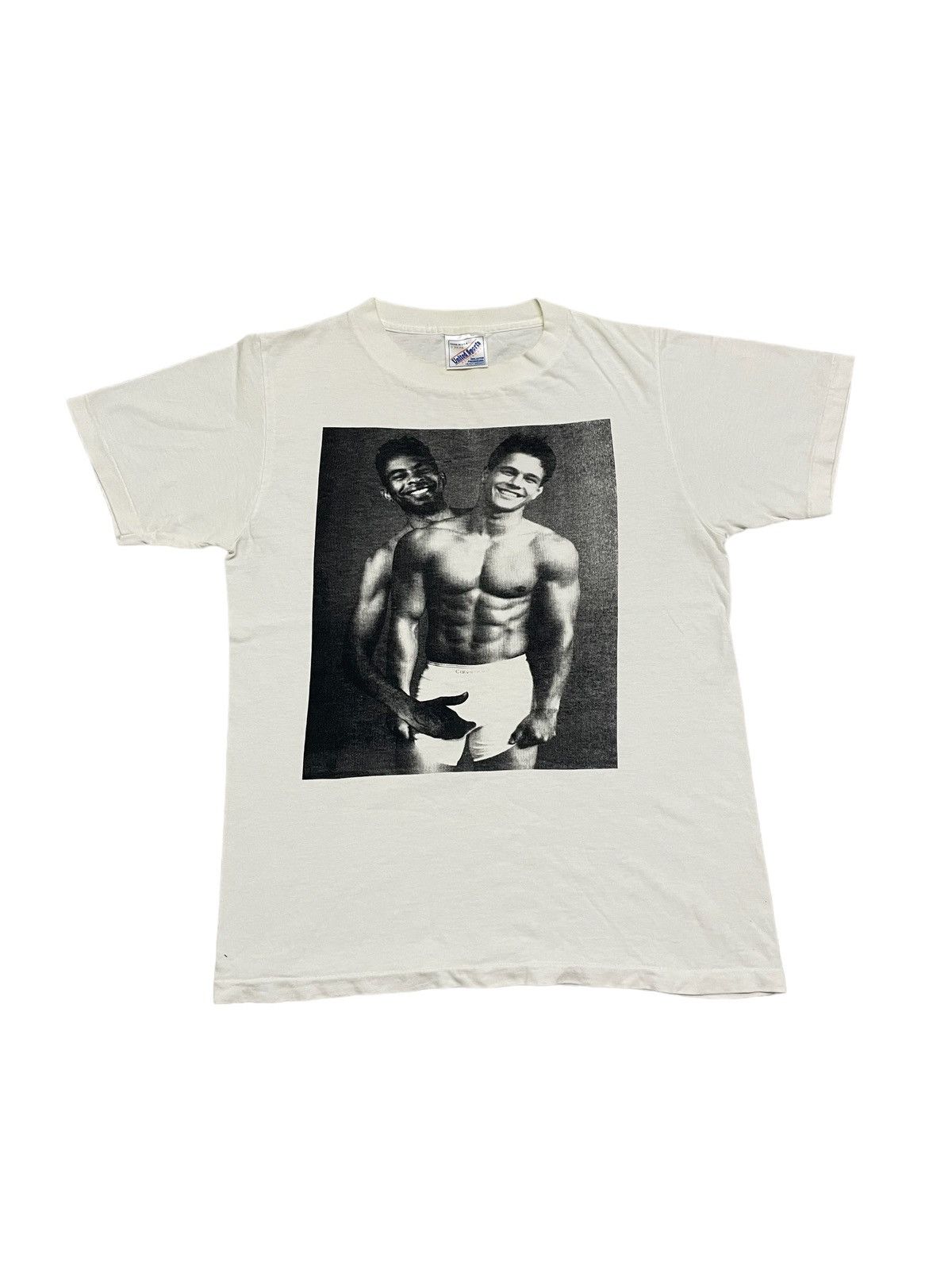 image of Archival Clothing x Pop Magazine Vintage Bruce Weber Our Face Calvin Klein Underwear T-Shirt in Whi