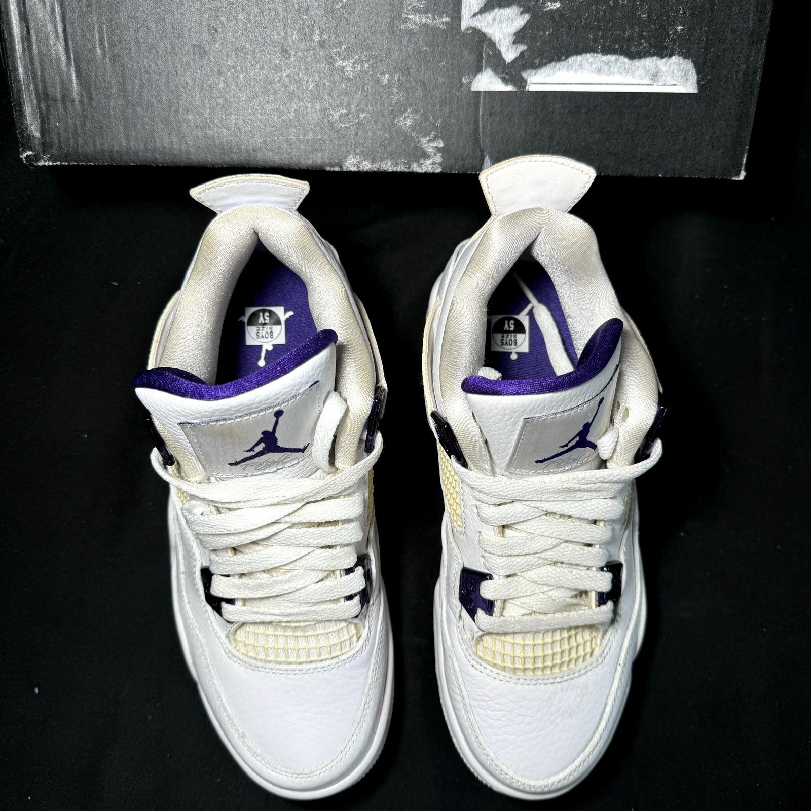 Jordan Brand × Nike Size 5 - Air Jordan 4 Retro GS Purple Metallic Men's Shoes Size US 5 / EU 37 - 3 Thumbnail