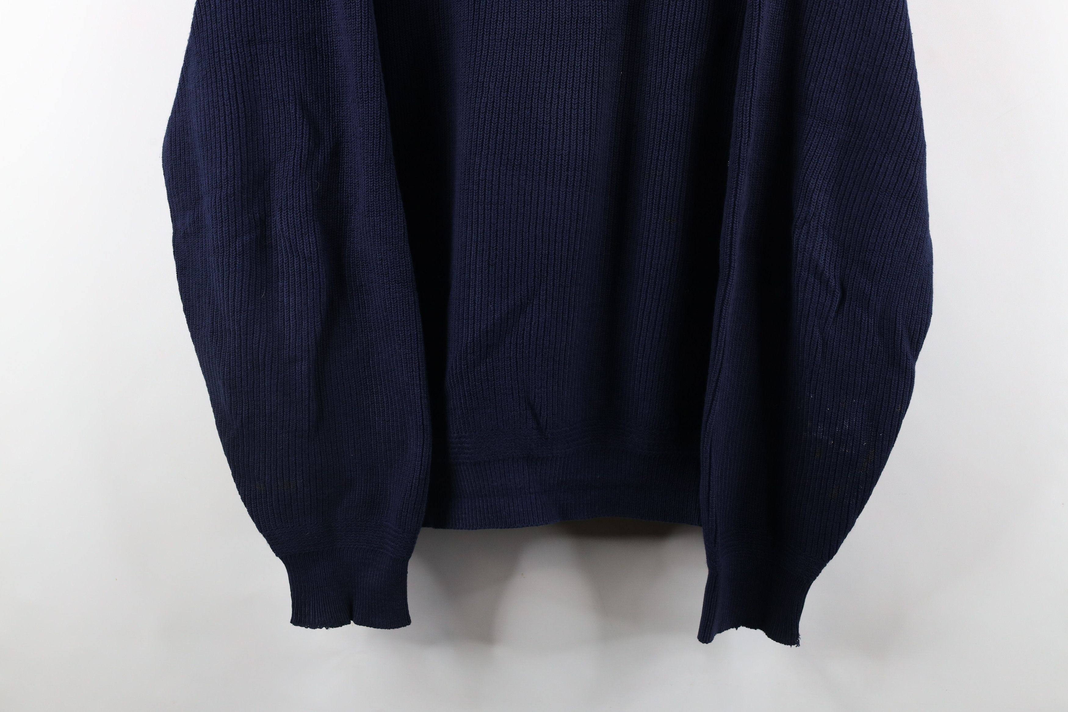 Lands' End × Vintage Vintage 90s Lands End Cotton Ribbed Knit Henley Sweater USA Size US L / EU 52-54 / 3 - 3 Thumbnail
