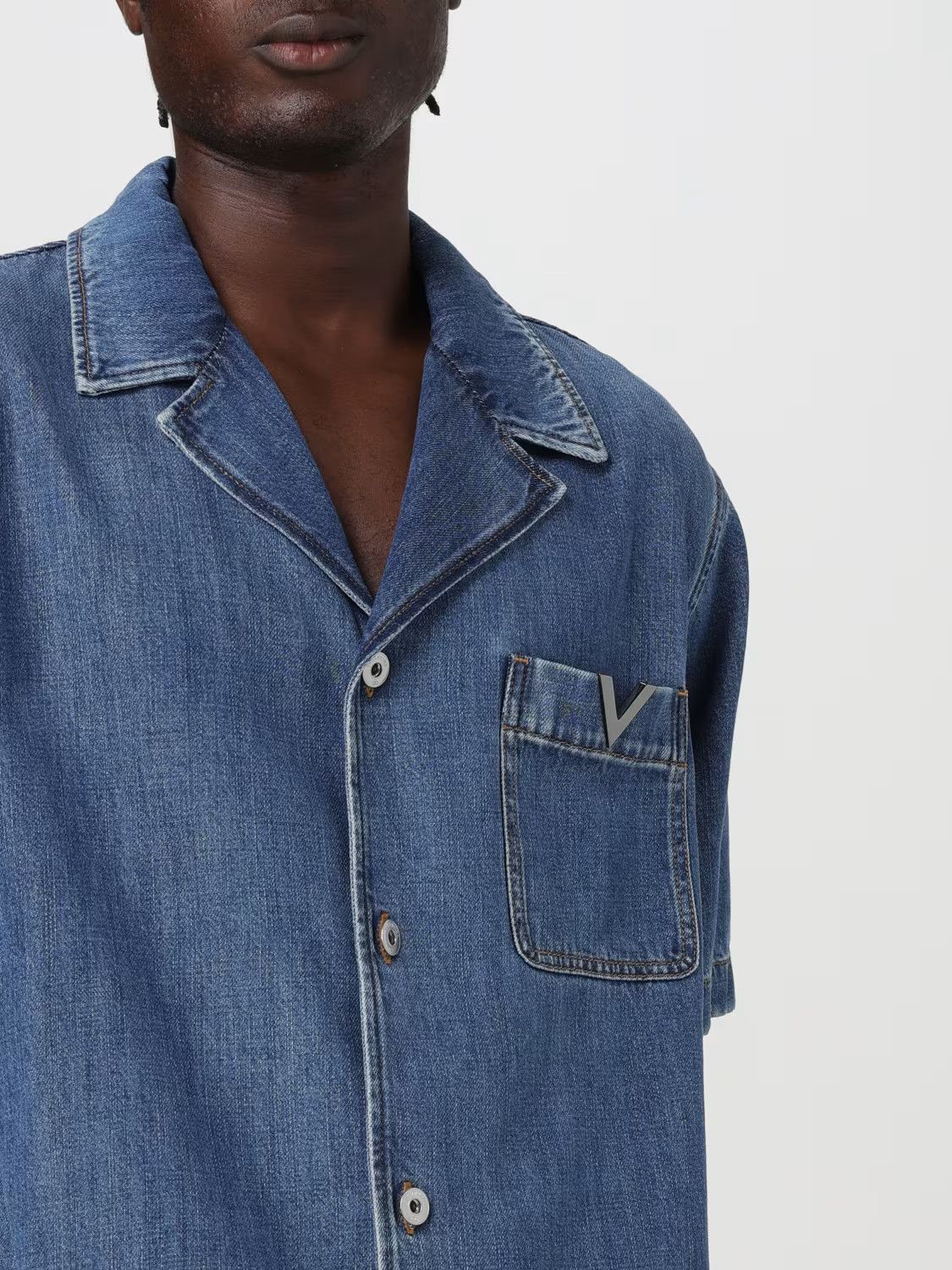 Valentino o1s22i1n1224 Denim Shirt in Blue Size US M / EU 48-50 / 2 - 6 Thumbnail