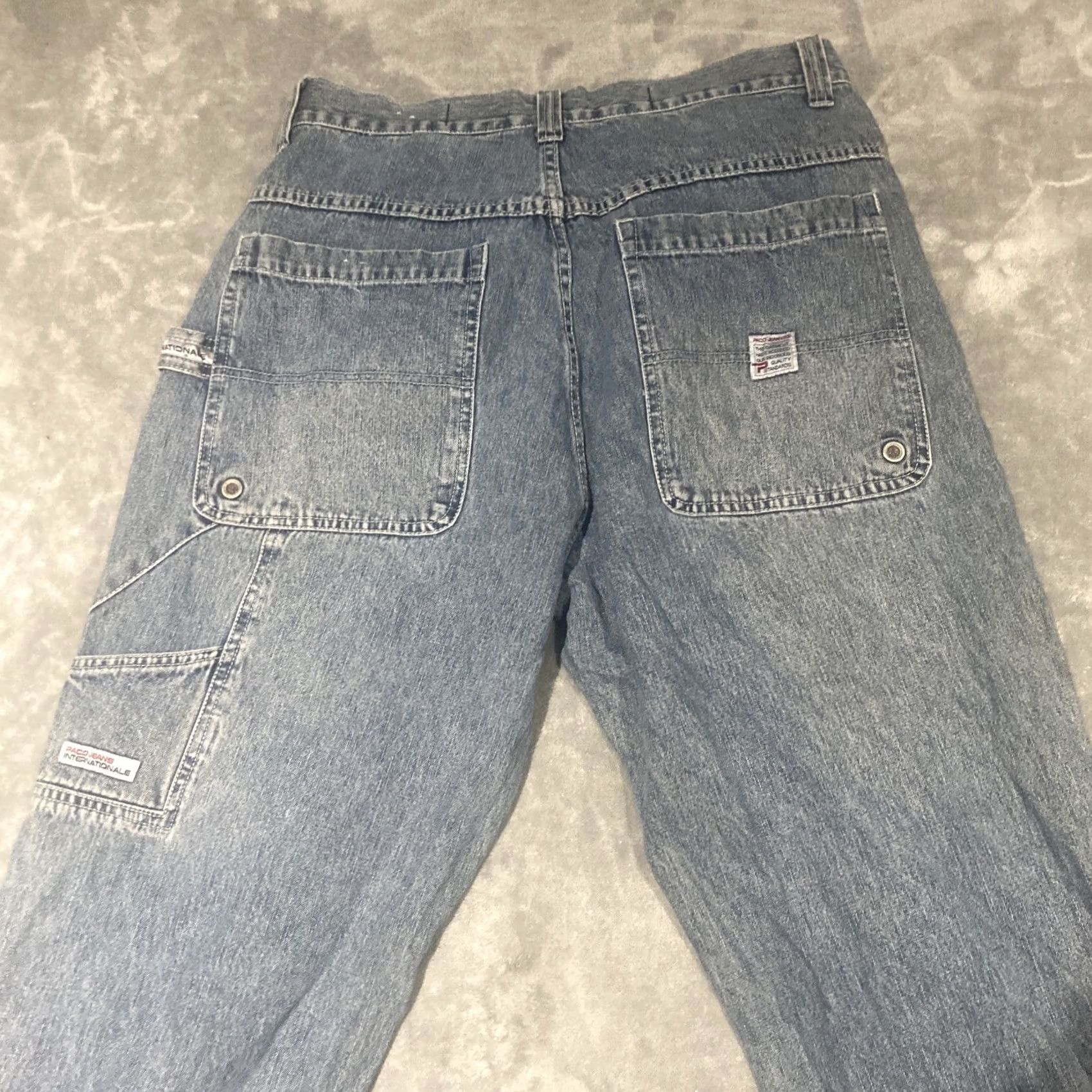 Vintage VINTAGE PACO Jeans Mens 32x30 Denim Distressed Wide-Leg Logo Hip Hop Carpenter Distressed Jeans Mens Regular Blue 30in Inseam WC Size US 32 / EU 48 - 6 Thumbnail