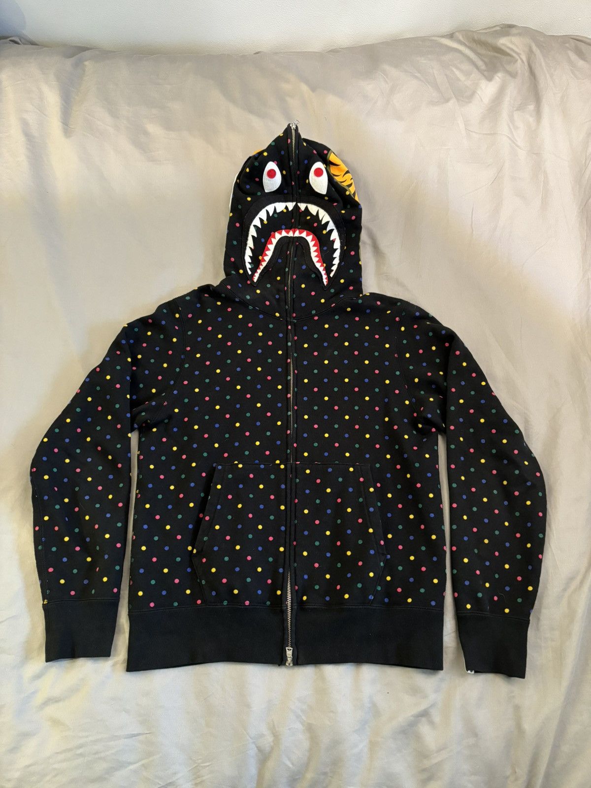 Bape Polka Dot Shark Full Zip Hoodie | Grailed