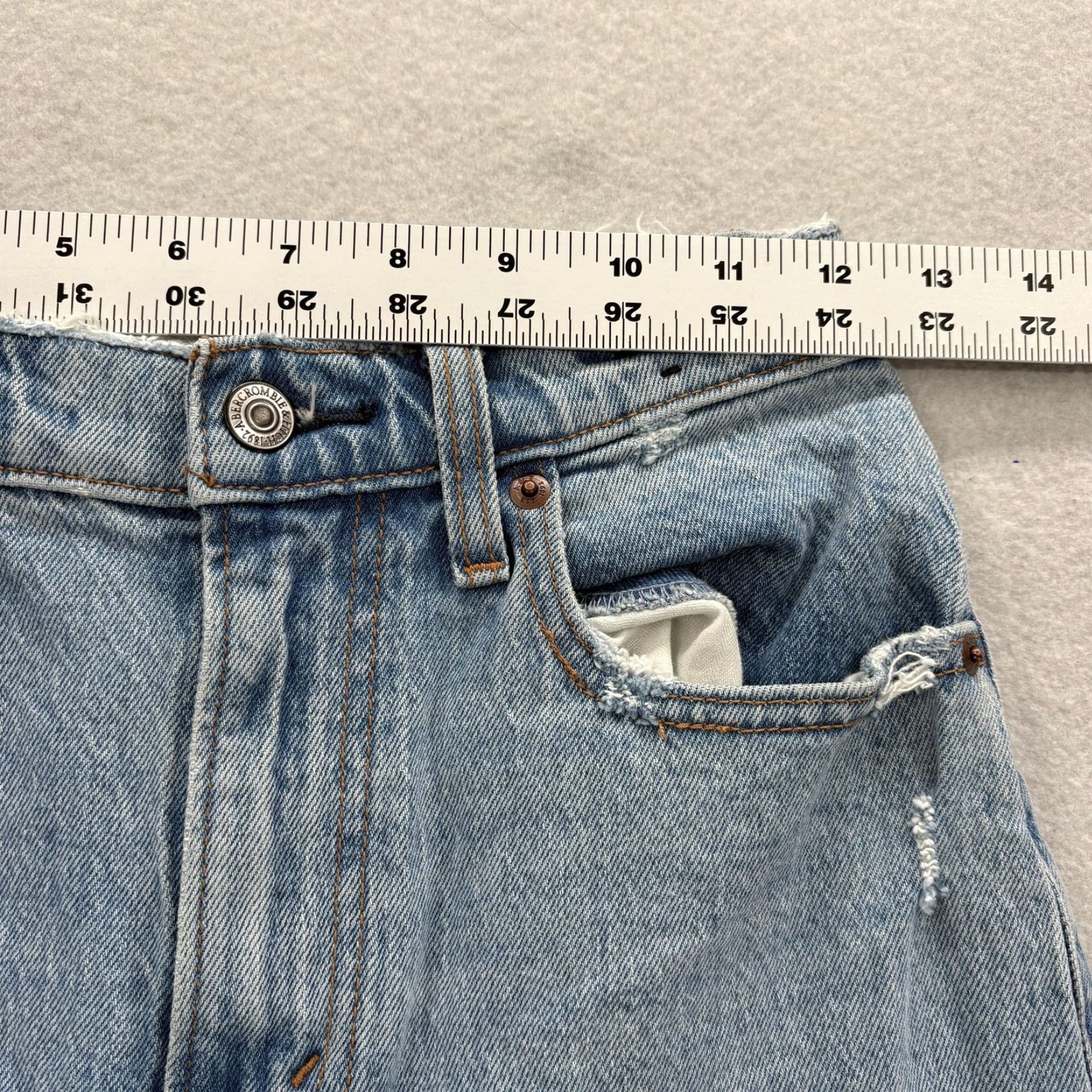 Abercrombie & Fitch Abercrombie & Fitch Jeans Womens 90s High Rise Curve Love 24/00S Blue Size 24" / US 00 / IT 34 - 6 Thumbnail