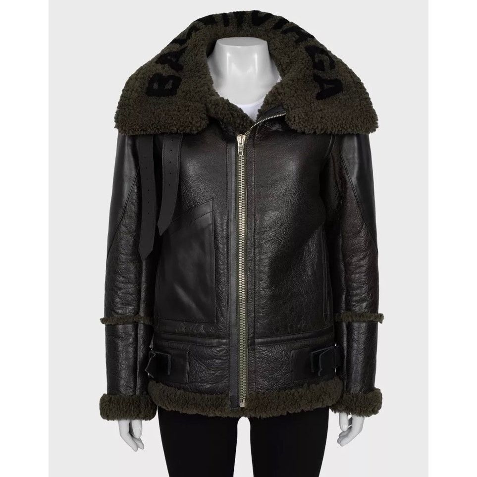 Balenciaga Balenciaga Green Sheepskin Oversized Coat - Size FR36/S Size XS / US 0-2 / IT 36-38 - 1 Thumbnail