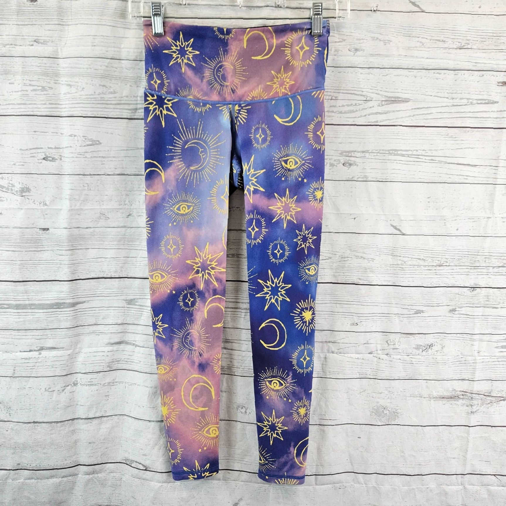Victoria's Secret Victoria's Secret Sport Leggings Womens XS Celestial Blue Yellow Mid Rise Multicolor 7/8 Activewear Size 26" / US 2 / IT 38 - 2 Thumbnail