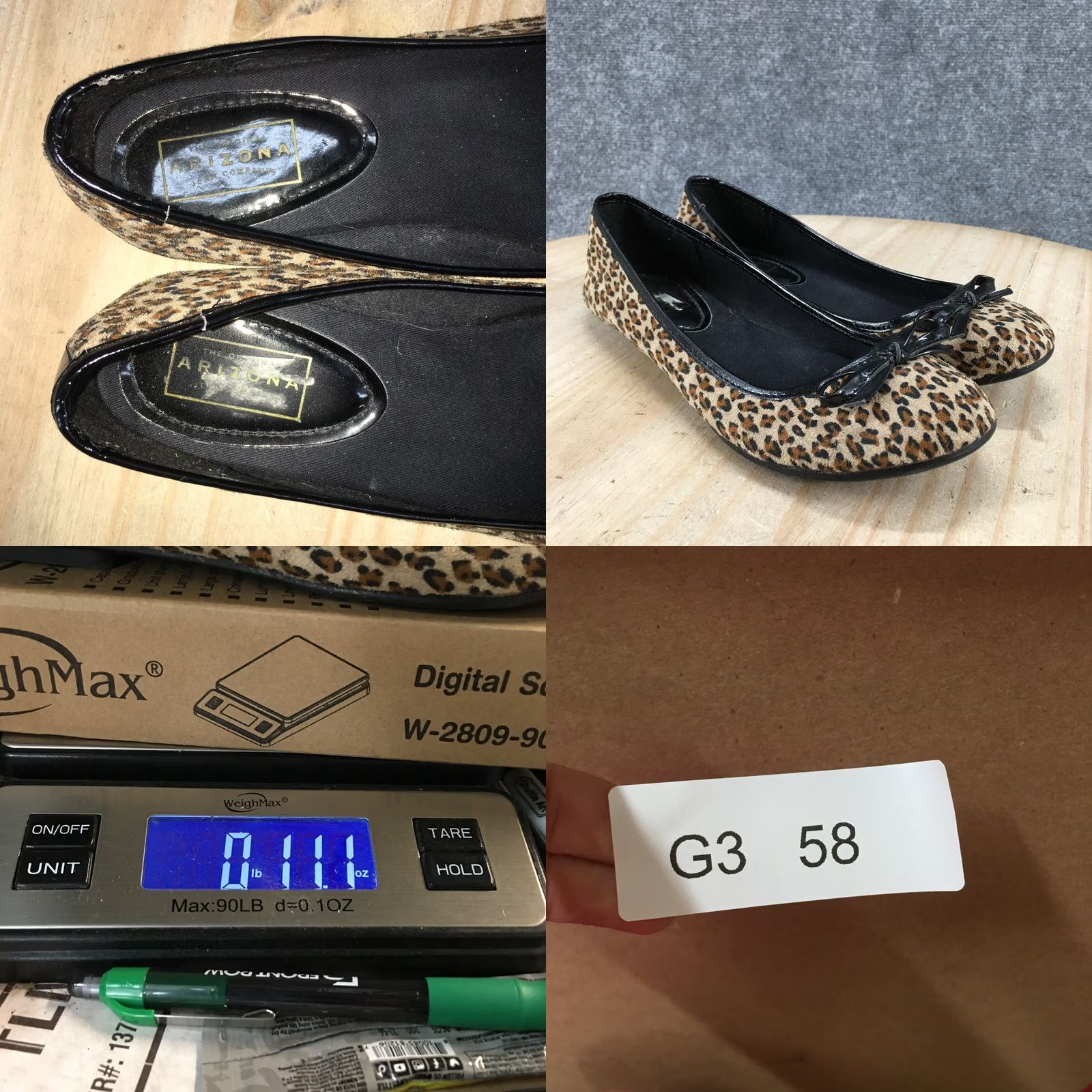 Vintage Arizona Jean Co Shoes Womens 7 M Animal Print Slip On Ballet Flats Brown Fabric Shoes Size 28" / US 6 / IT 42 - 9 Thumbnail