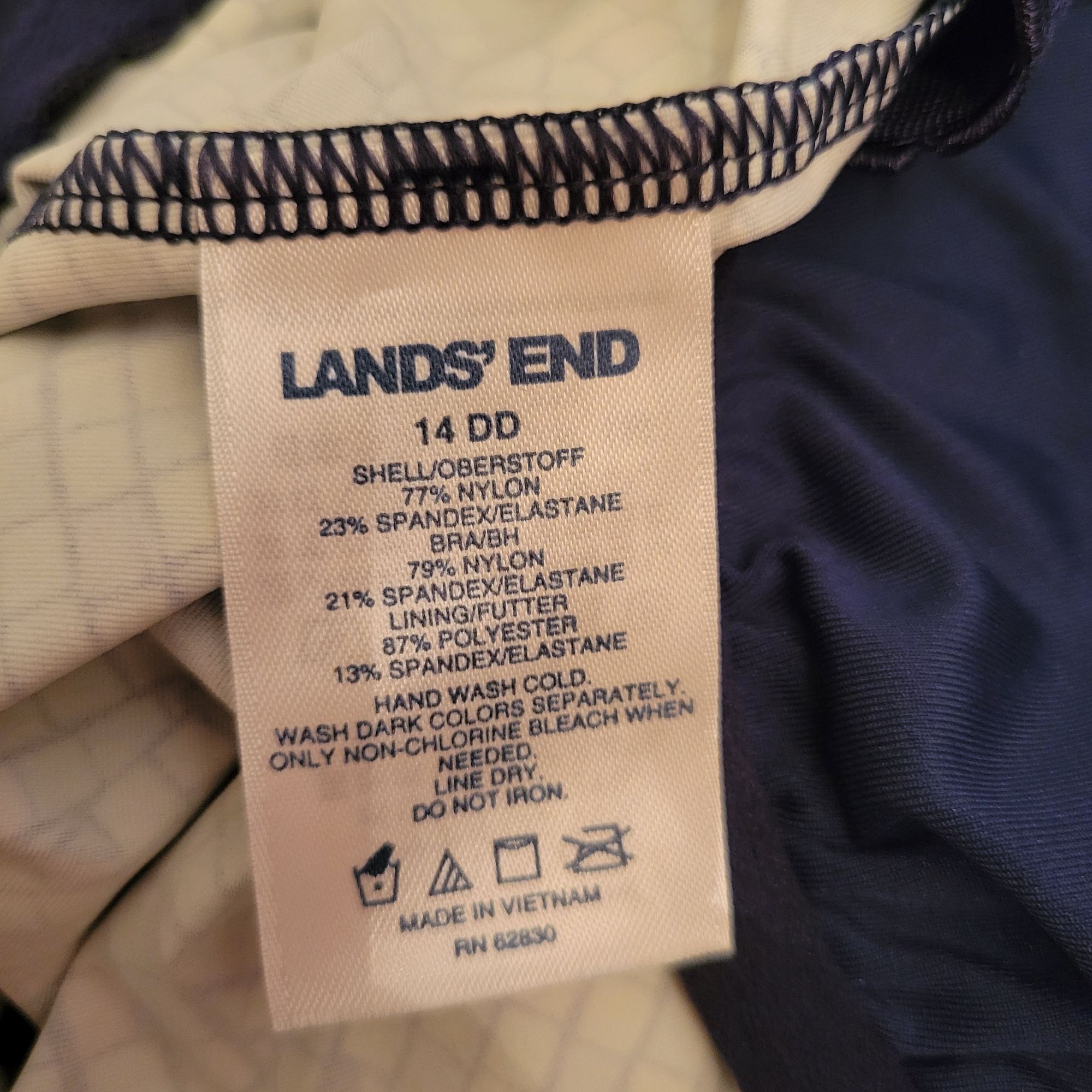 Lands' End Lands End Tankini Top 14DD Purple Blue Mosaic Print Swim Bea Size XL / US 12-14 / IT 48-50 - 2 Thumbnail