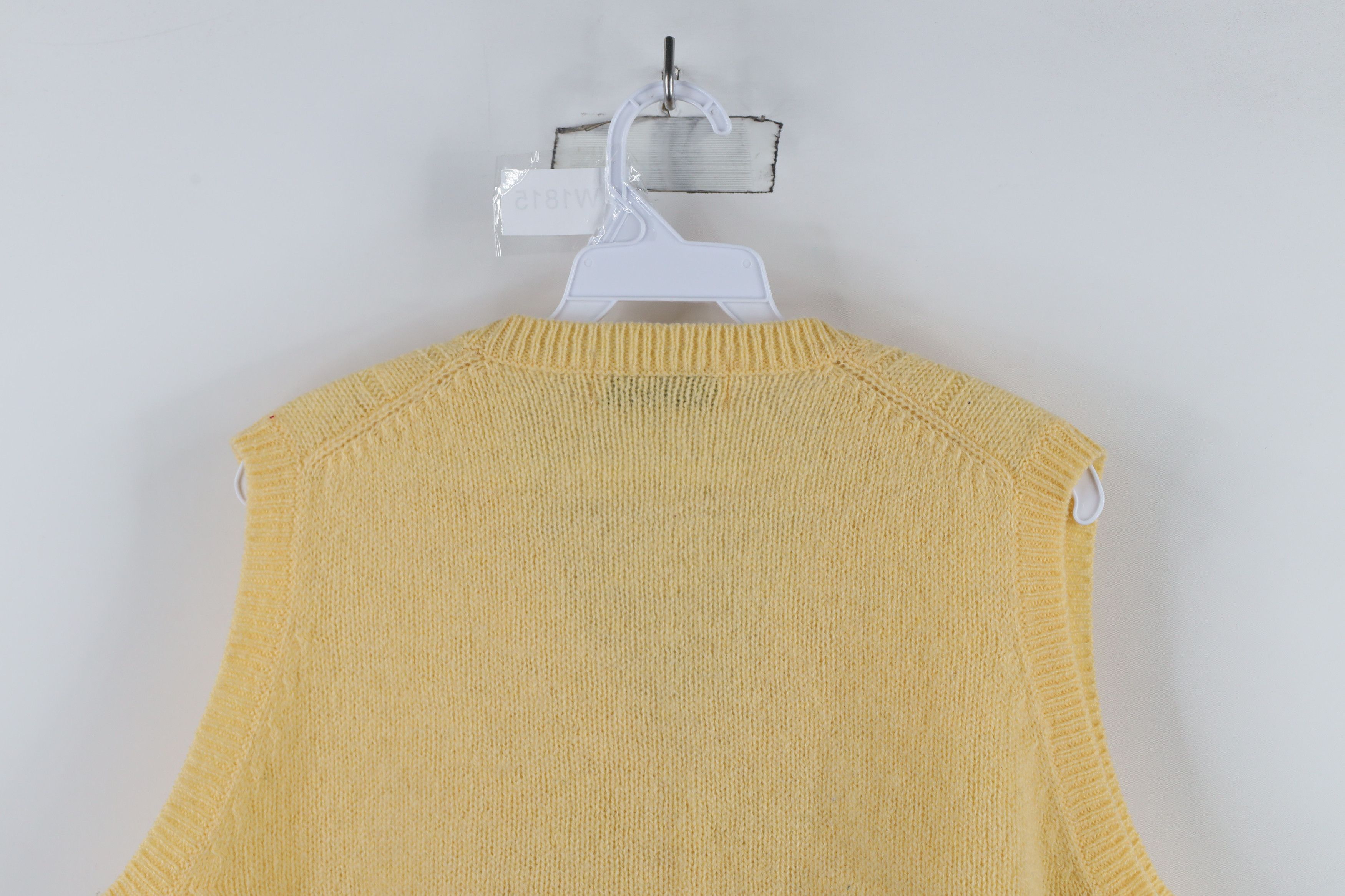 L.L. Bean × Vintage Vintage 70s LL Bean Cable Knit Henley Sweater Vest Yellow Size M / US 6-8 / IT 42-44 - 10 Thumbnail
