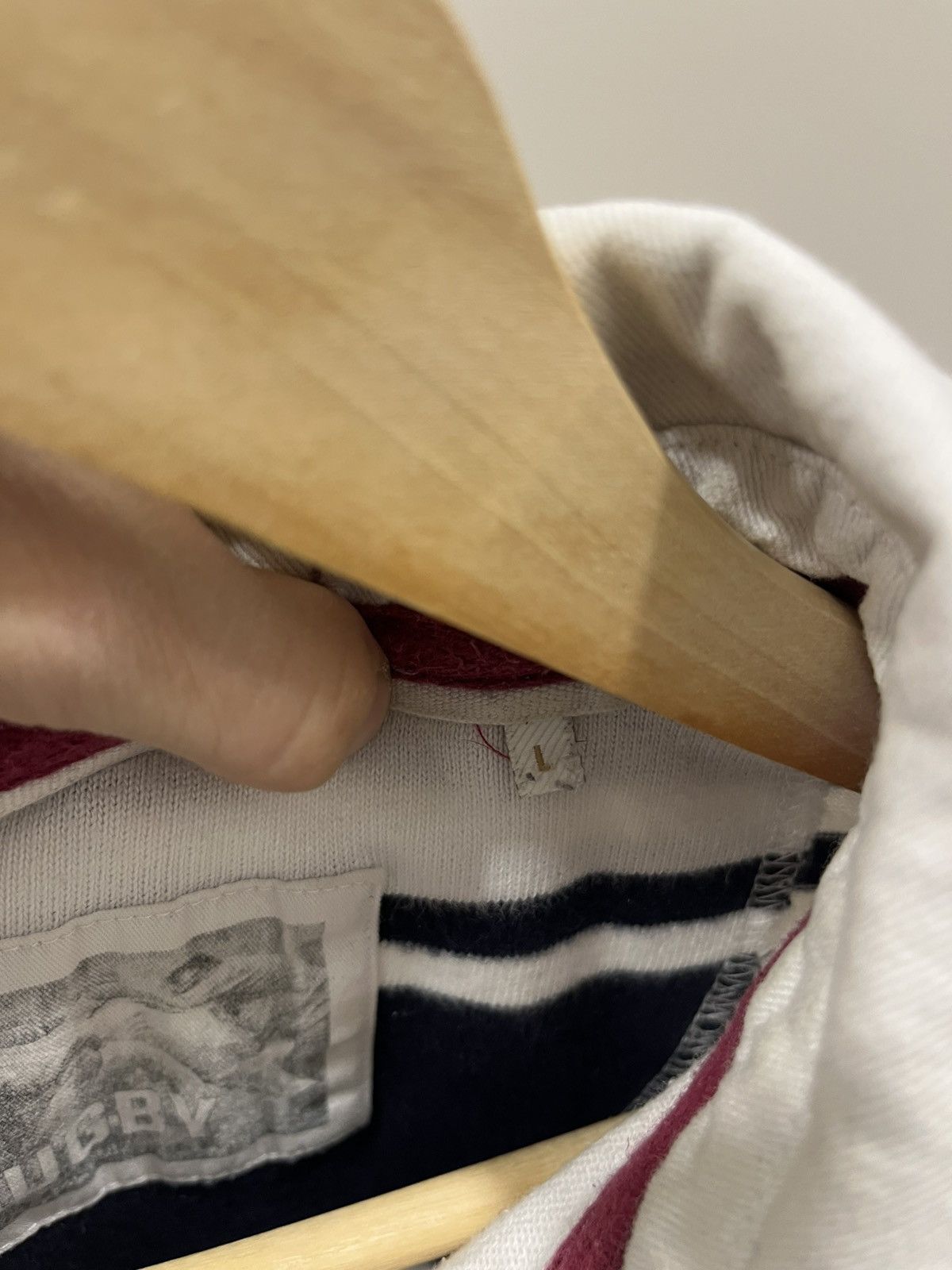 Vintage Vintage 90’s White Black Striped Rugby Long Sleeve Jersey Size US L / EU 52-54 / 3 - 5 Thumbnail