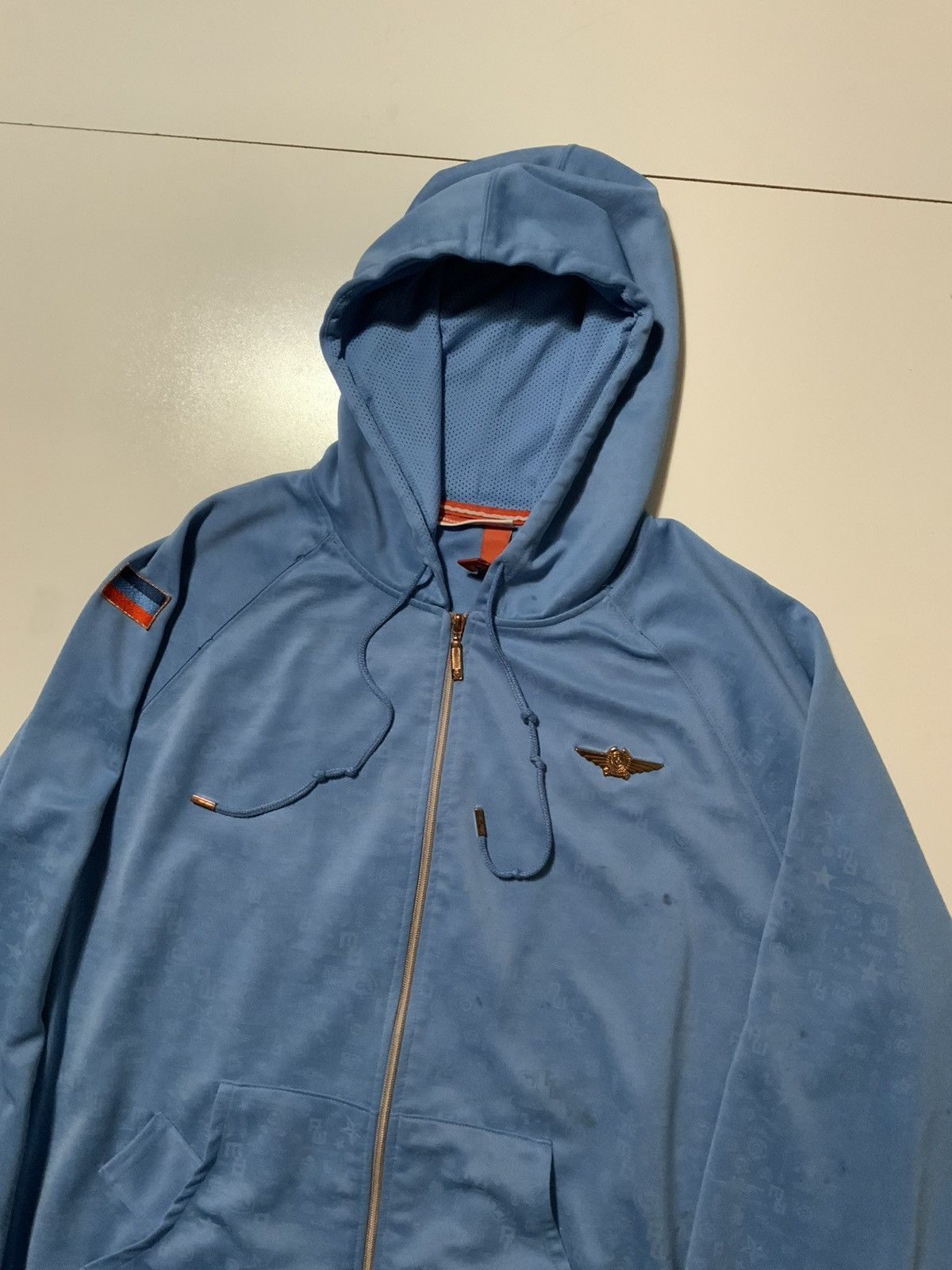 Rocawear × Vintage Vintage Y2K 2000s Rocawear Denim Flight Wings Zip Hoodie Size US XL / EU 56 / 4 - 3 Thumbnail