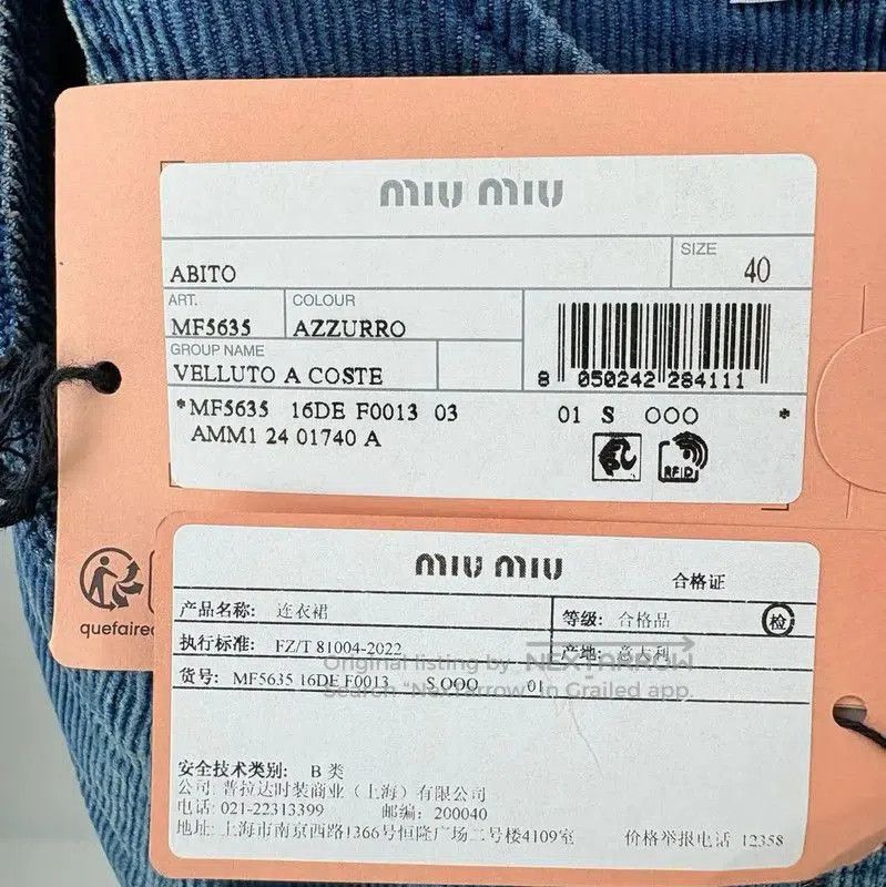 Miu Miu Miu Miu Blue Denim Dress for Women . Size M / US 6-8 / IT 42-44 - 5 Thumbnail