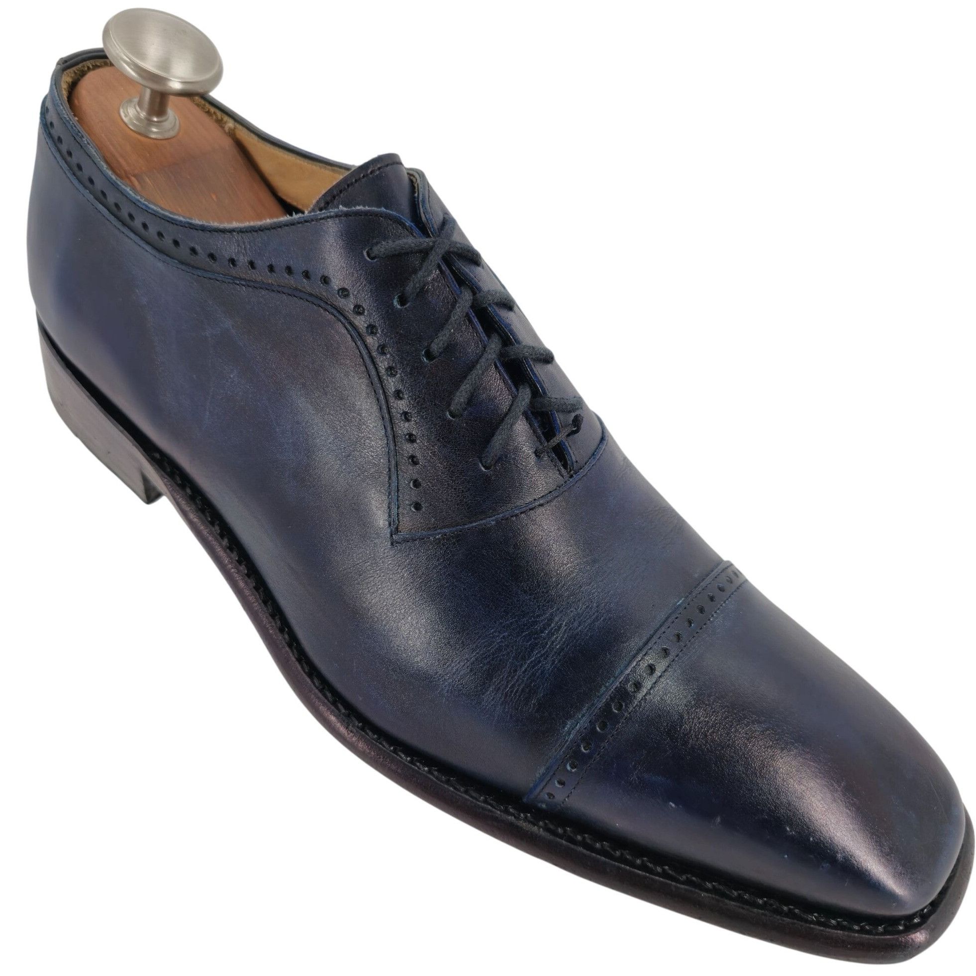 Barneys New York Calzoleria Harris Barneys New York Men 9.5 Blue Leather Shoe Size US 9.5 / EU 42-43 - 1 Thumbnail