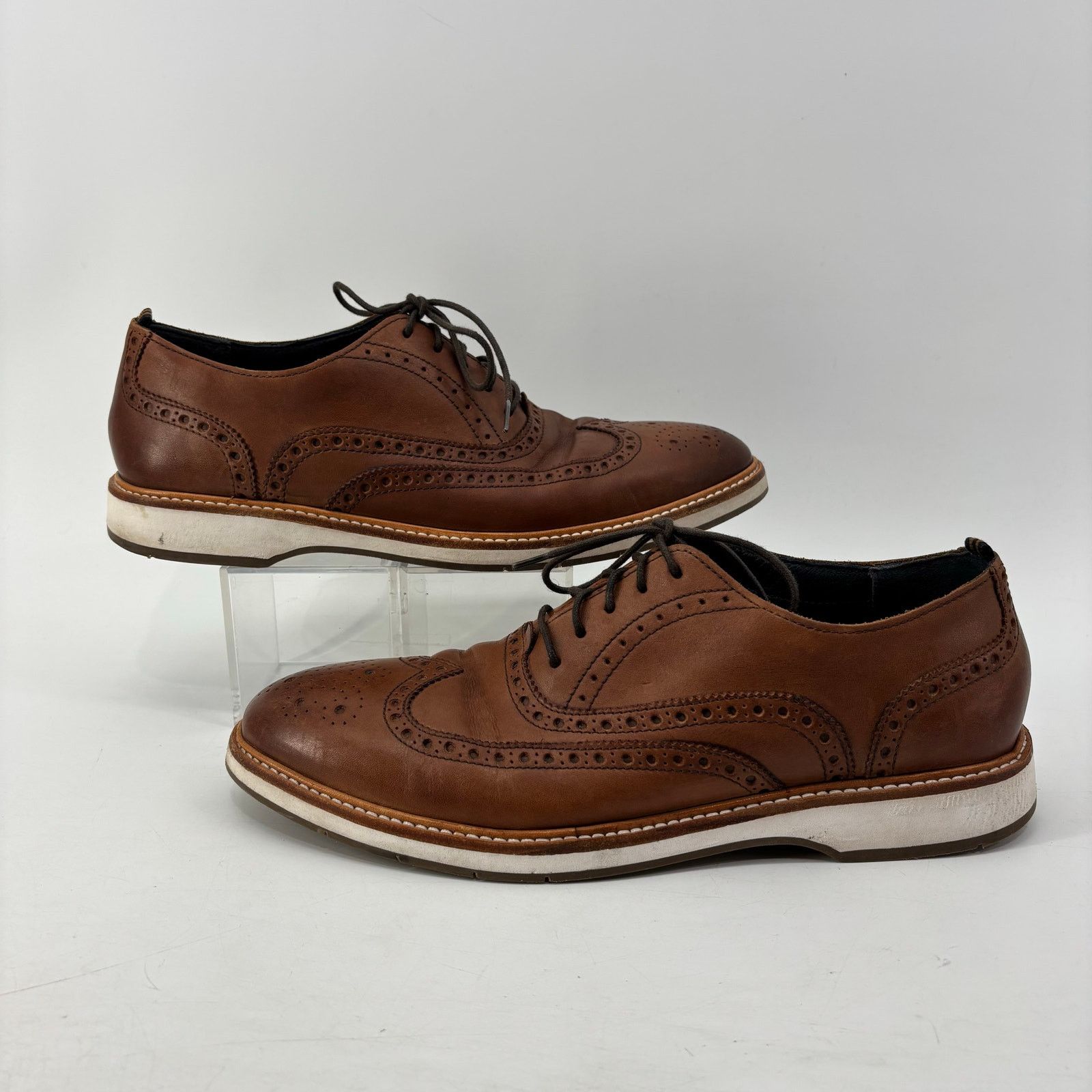 Cole Haan Cole Haan Sz 11 Mens Morris Grand Wingtip Brown Leather Size US 11 / EU 44 - 4 Thumbnail