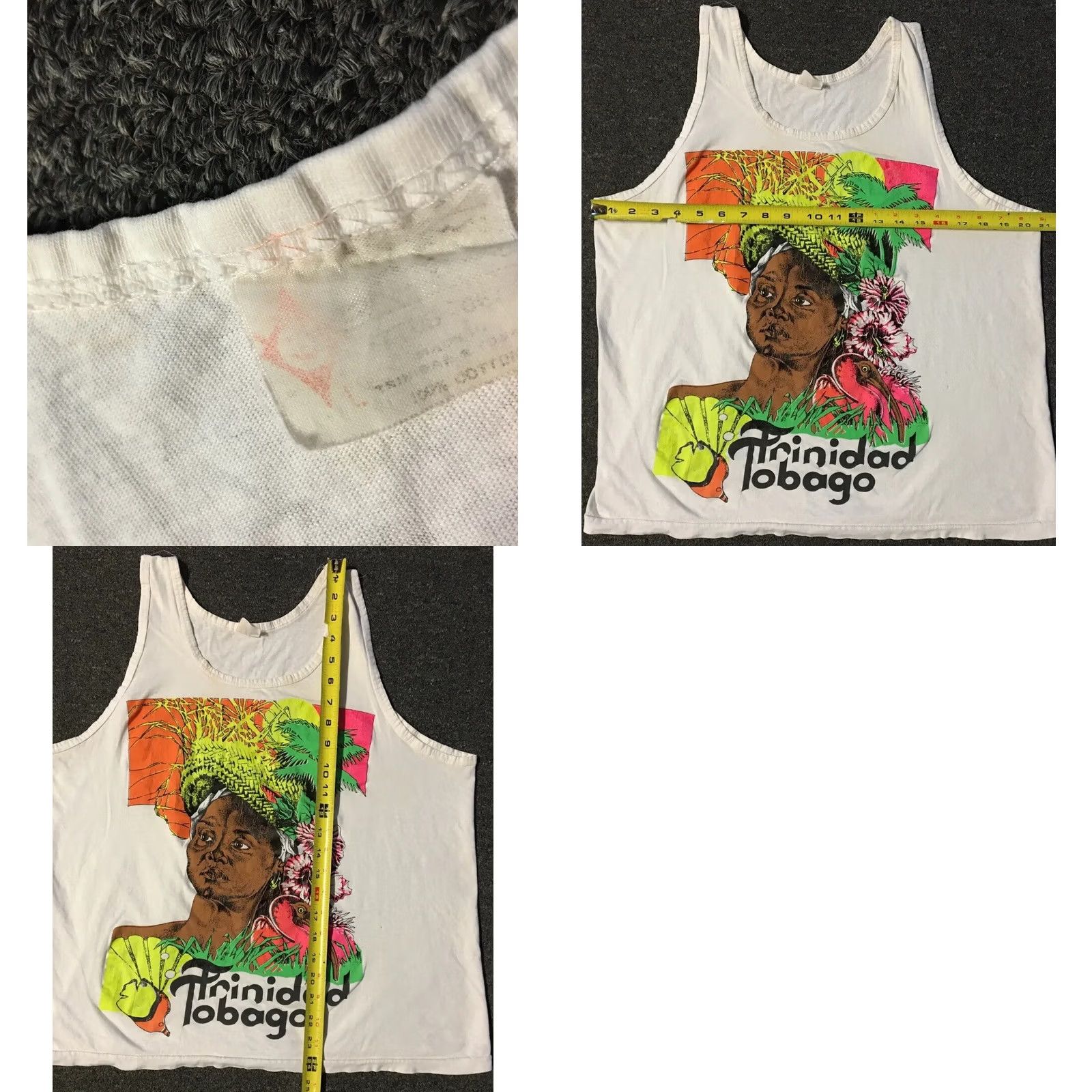 Vintage VINTAGE Trinidad & Tobago Tank Top S Shirt Sleeveless White 80s 90s Grunge Beach Surf Tribal Small Mens Size US S / EU 44-46 / 1 - 9 Thumbnail