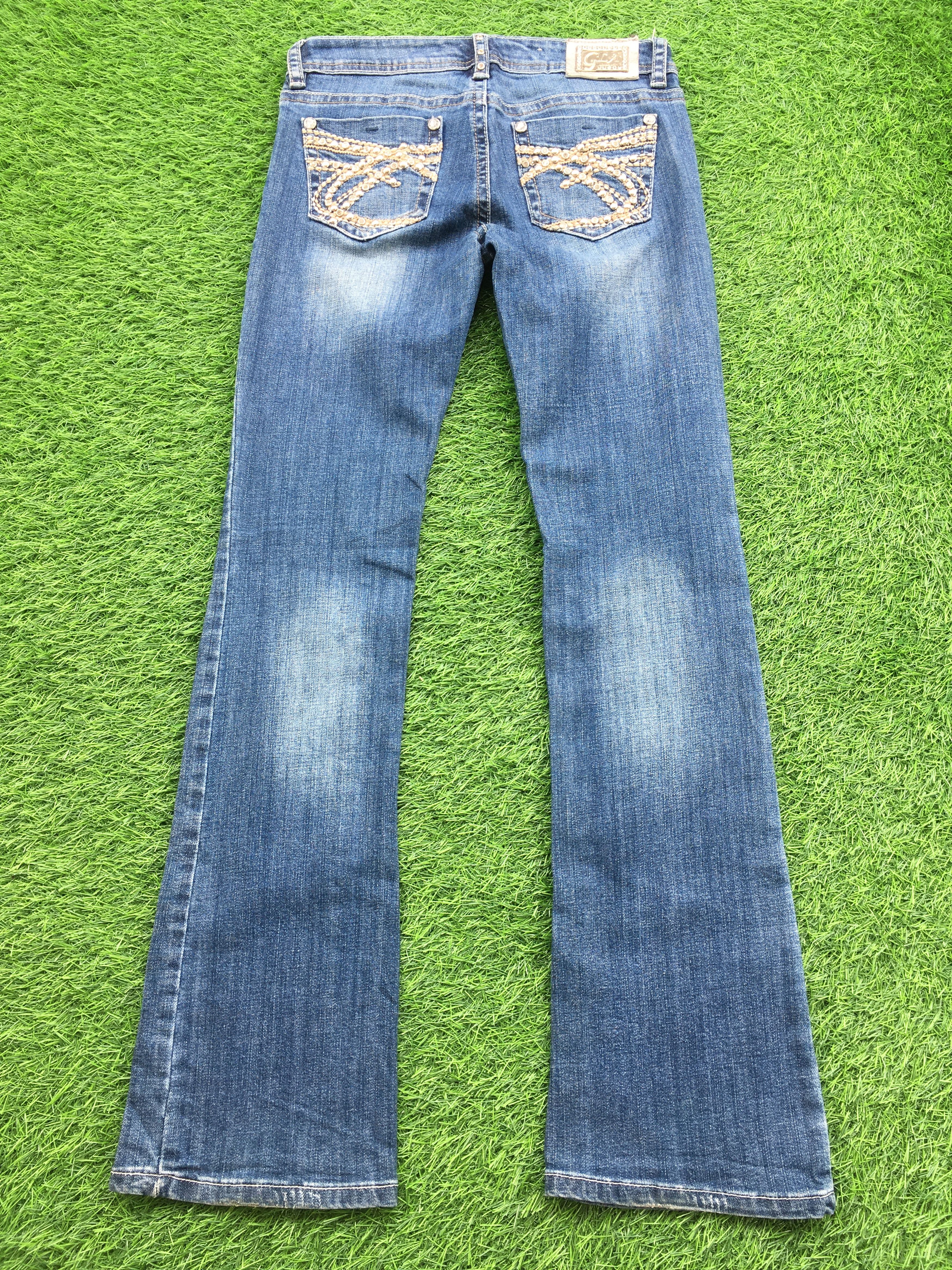 Grace in LA × Jean low-rise embellished embroidered signature boot jeans D-976 Size 26" / US 2 / IT 38 - 2 Thumbnail